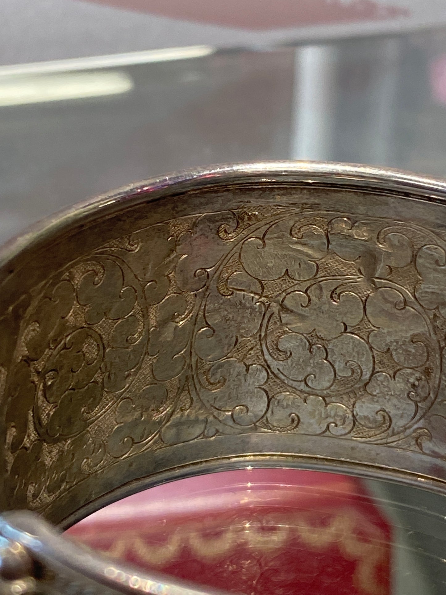 Silver Cuff Bracelet With Design