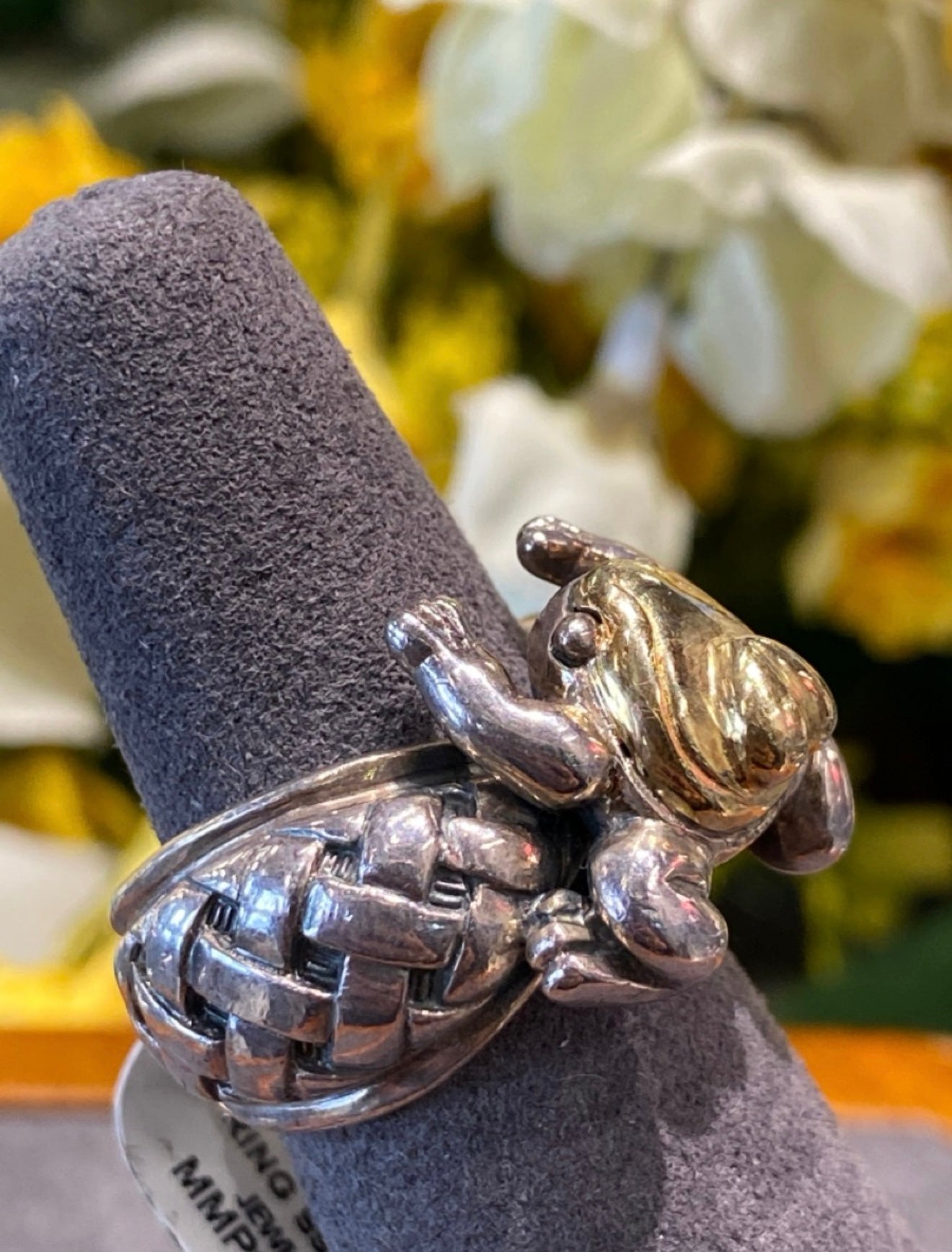 Silver & Yellow gold ring