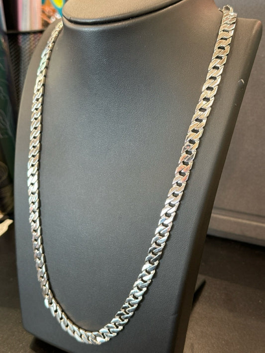 14k White Gold Cuban Chain