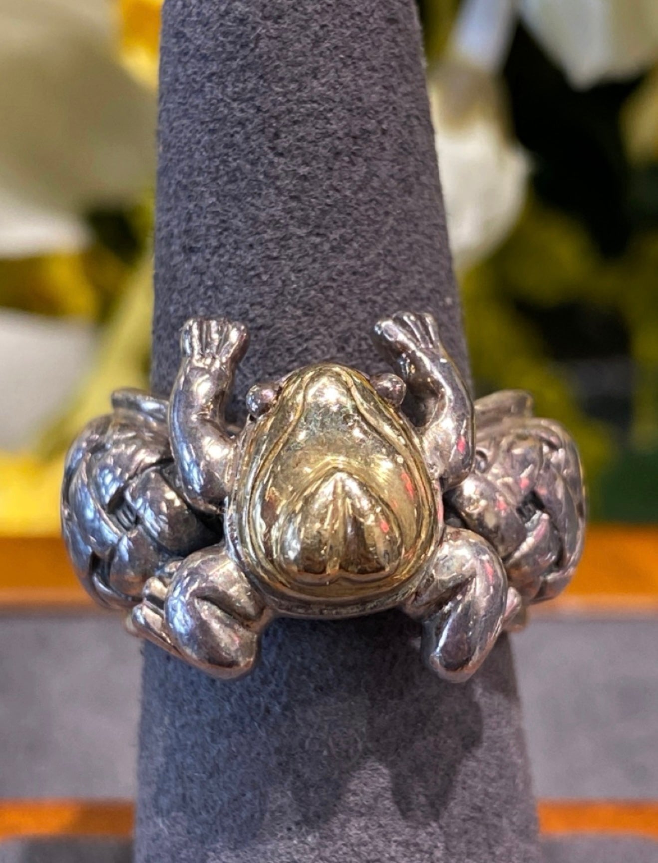 Silver & Yellow gold ring