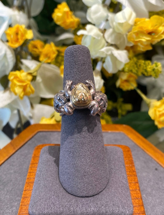 Silver & Yellow gold ring