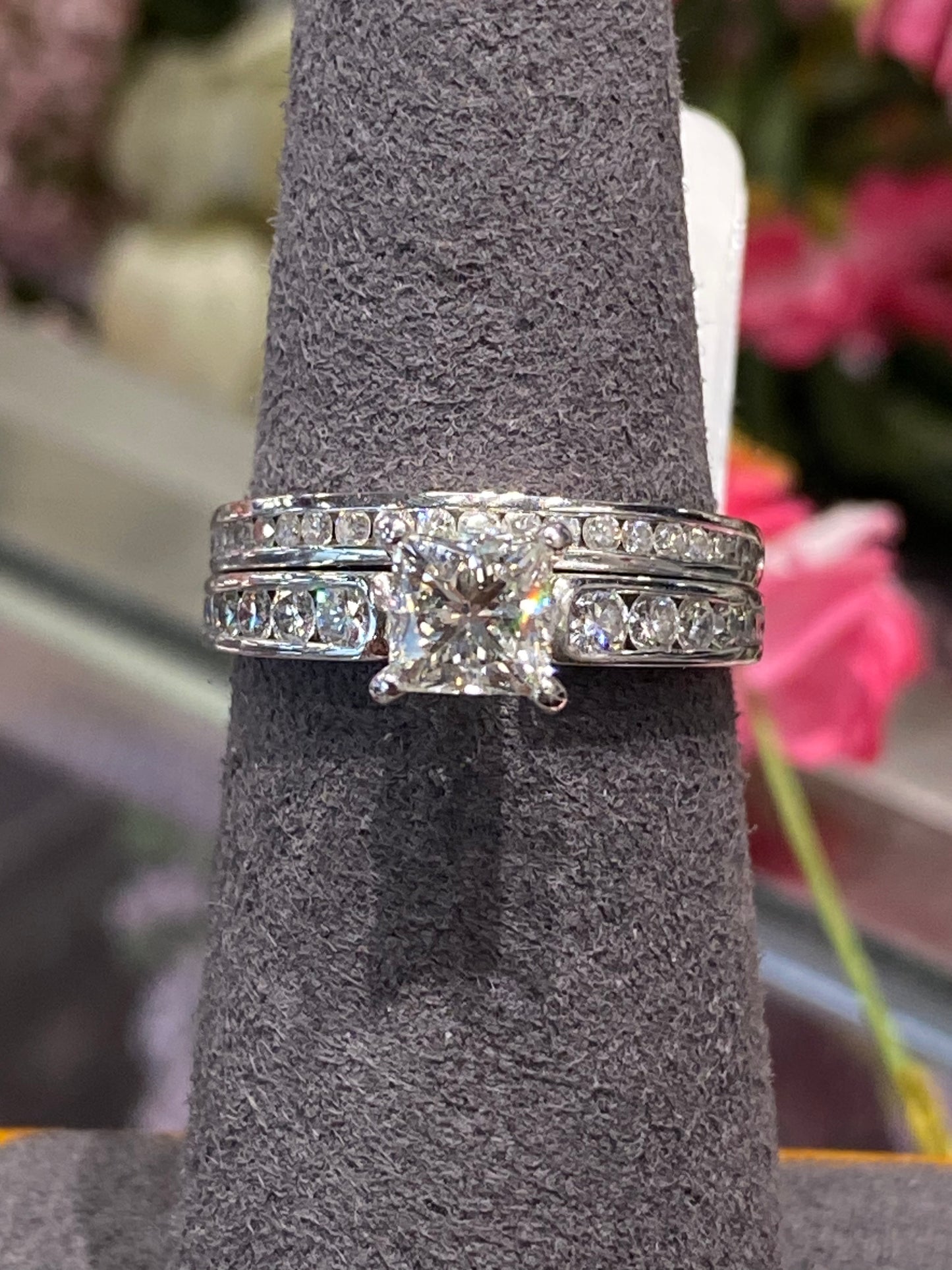 14k White Gold Diamond Wedding Set