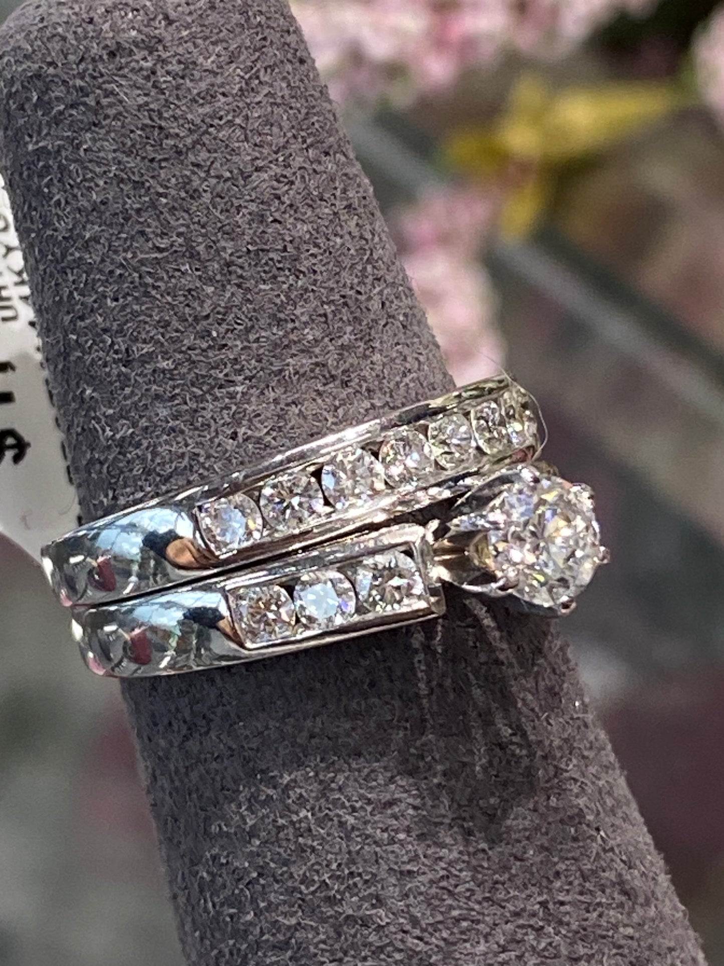 14k White Gold Diamond Wedding Set