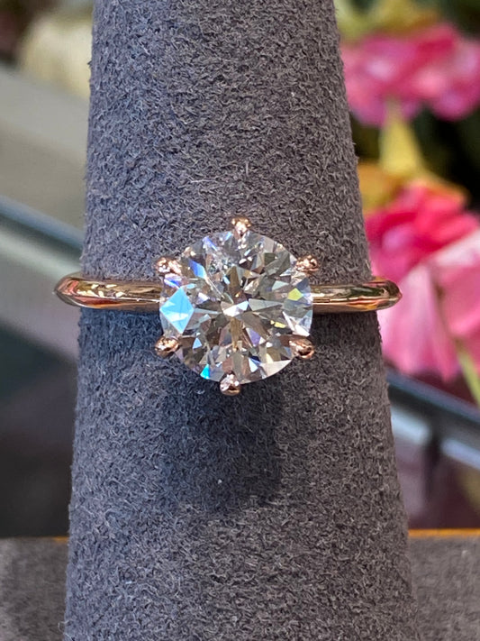 14k Rose Gold Lab Diamond Engagement Ring