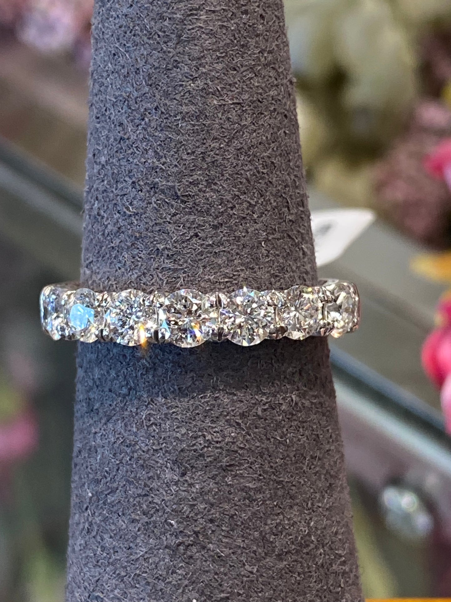 14k White Gold Diamond Band