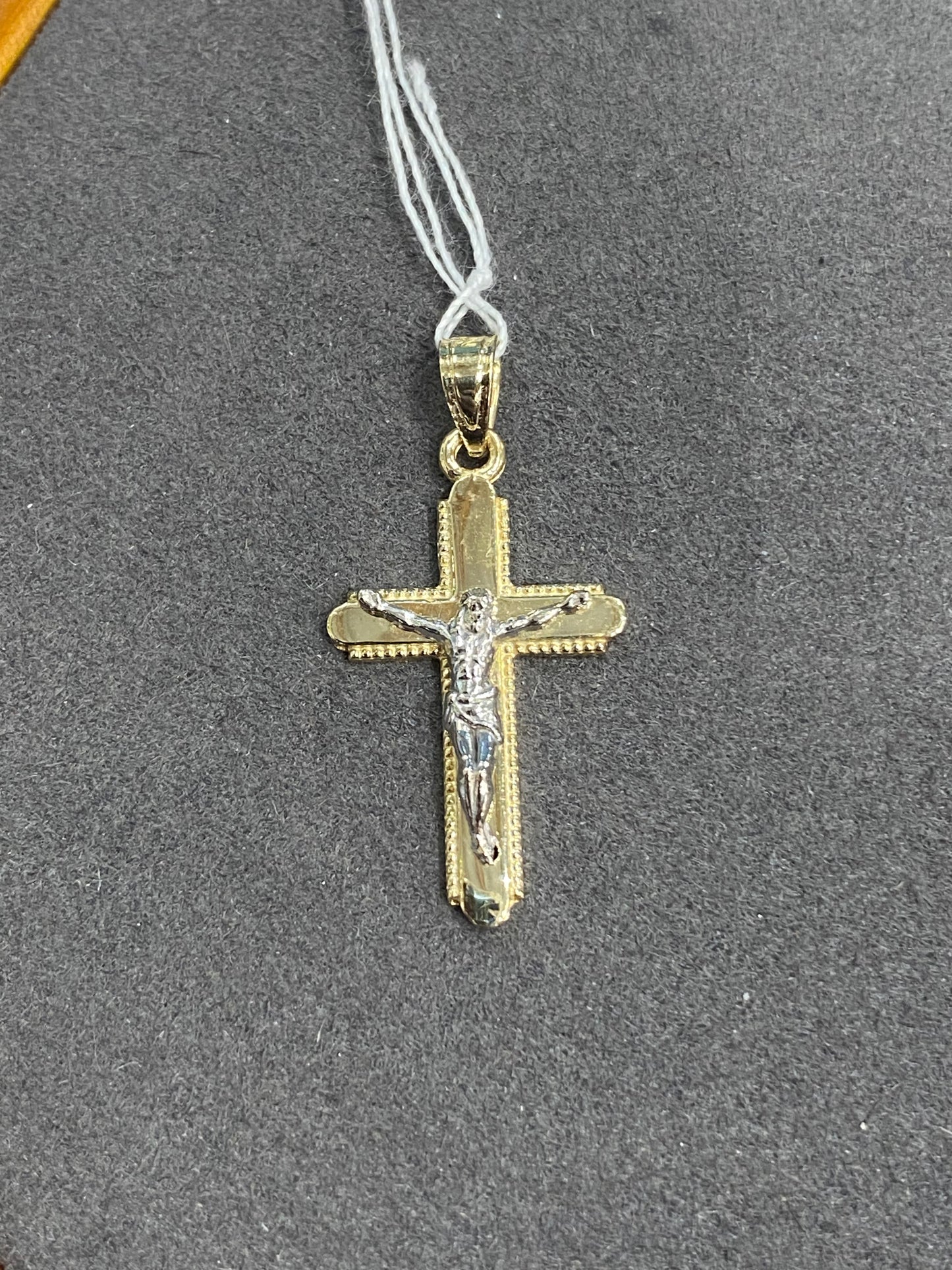 14k Two Tone Cross Pendant