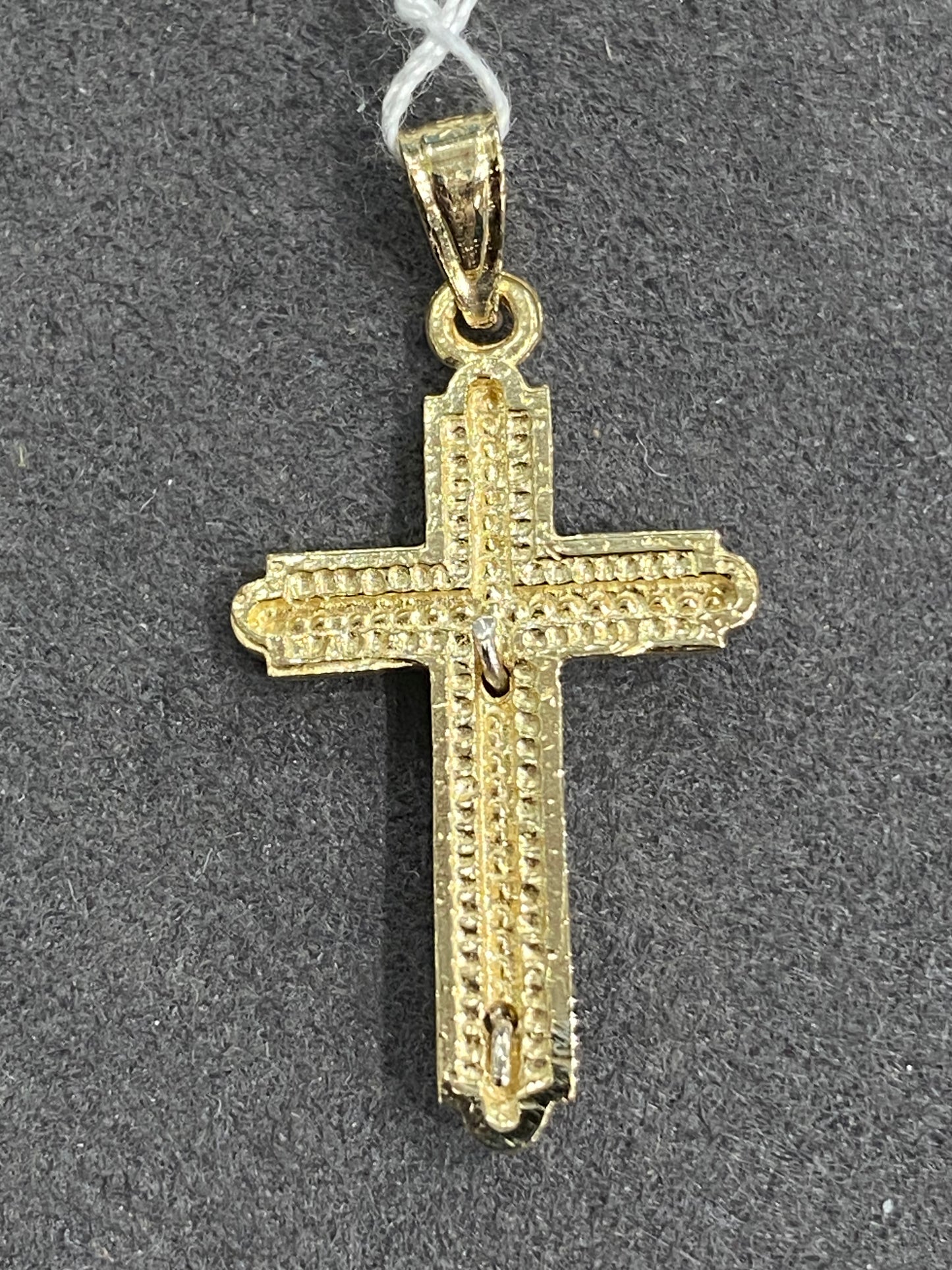 14k Two Tone Cross Pendant