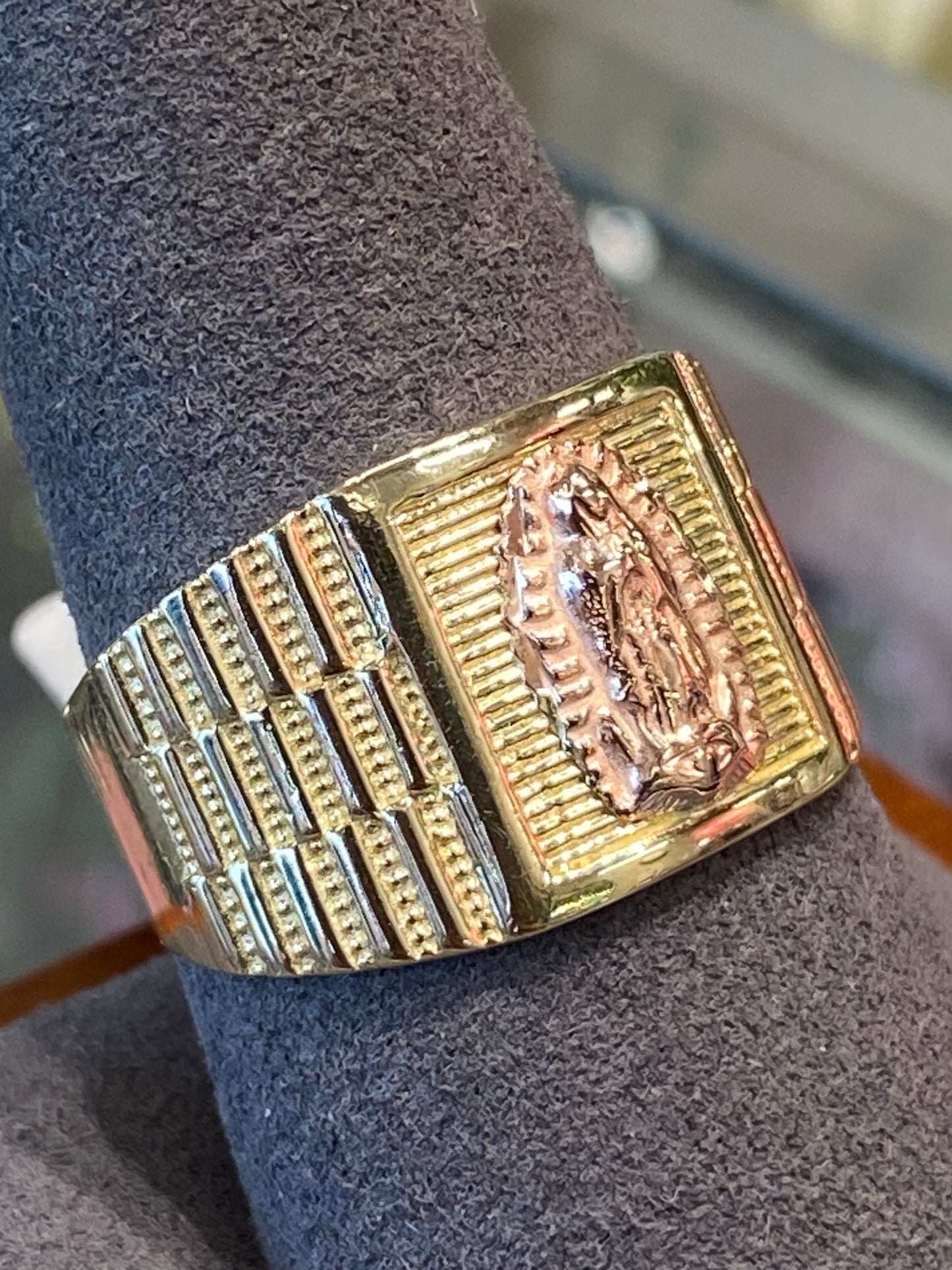 14k Two Tone Virgin Mary Ring