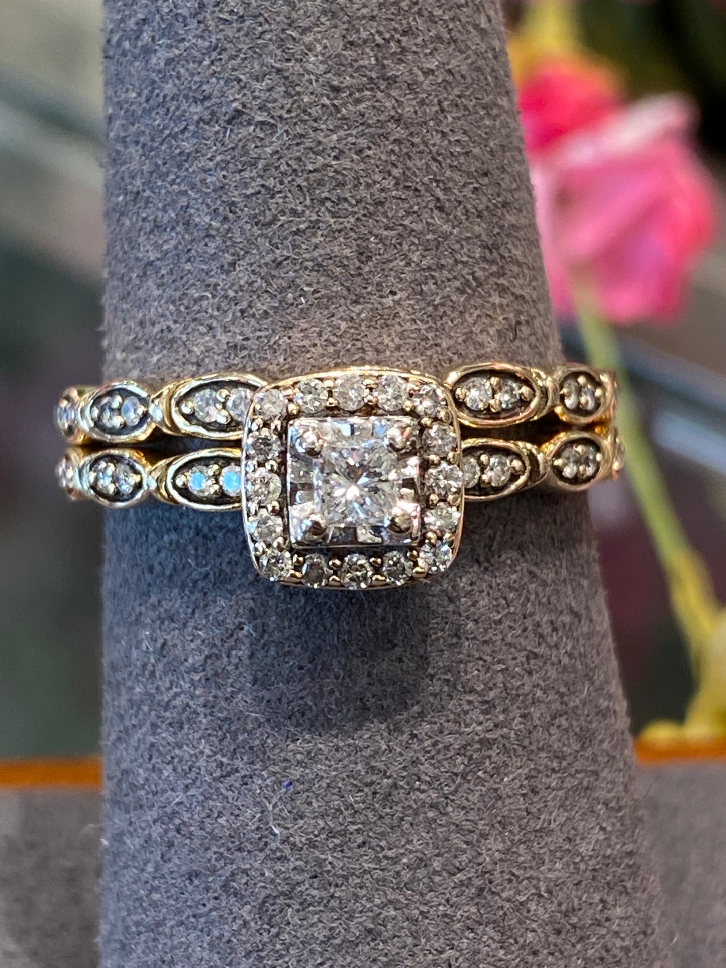 10k Yellow Gold Diamond Wedding Set