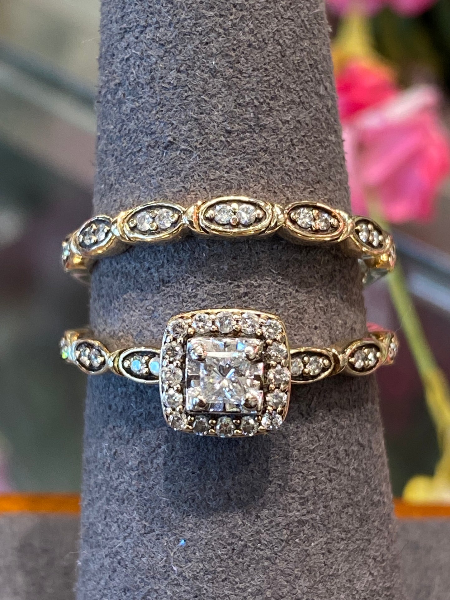 10k Yellow Gold Diamond Wedding Set