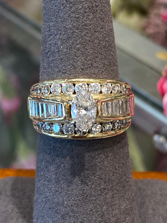 14k Yellow Gold Diamond Engagement Ring