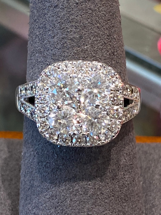 14k White Gold Diamond Engagement Ring
