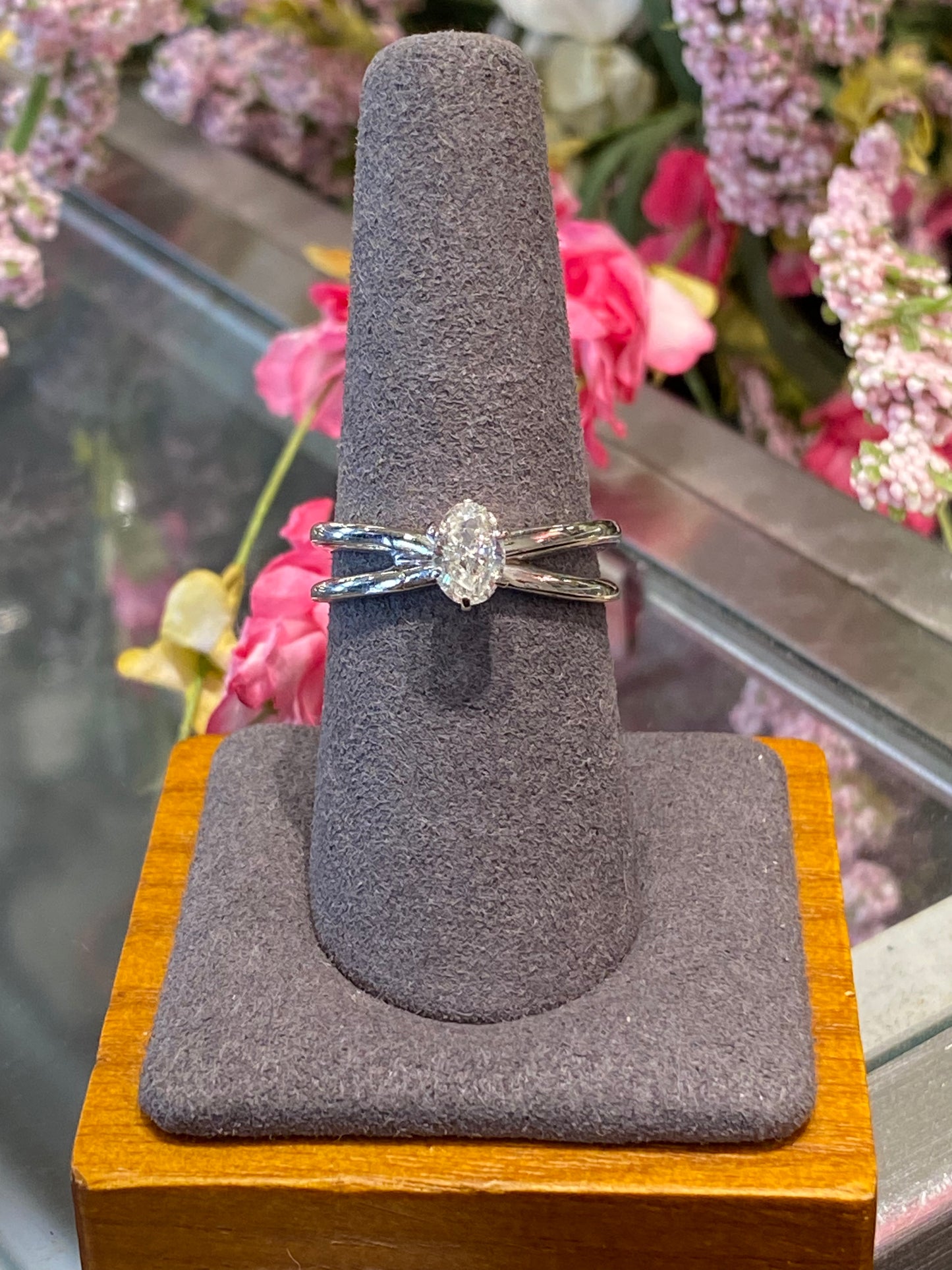 14k White Gold Diamond Engagement Ring