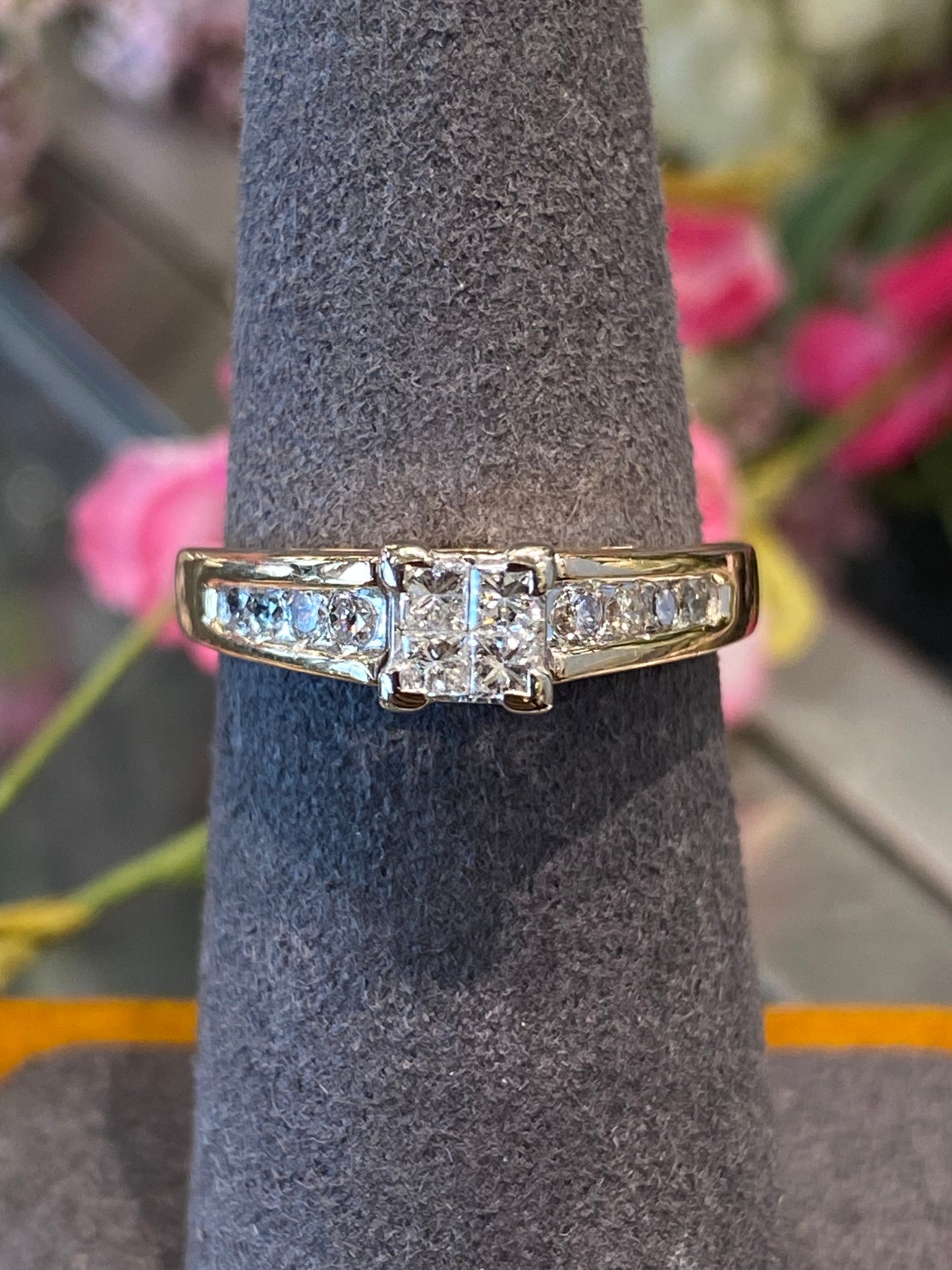 14k Yellow Gold Diamond Engagement Ring