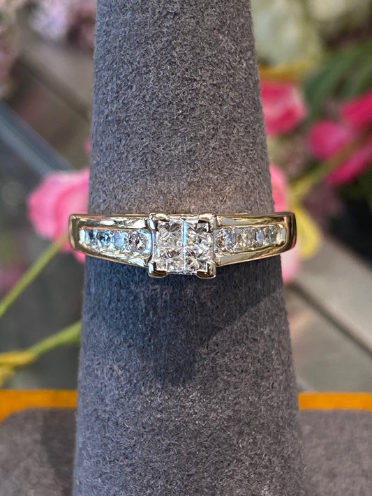 14k Yellow Gold Diamond Engagement Ring