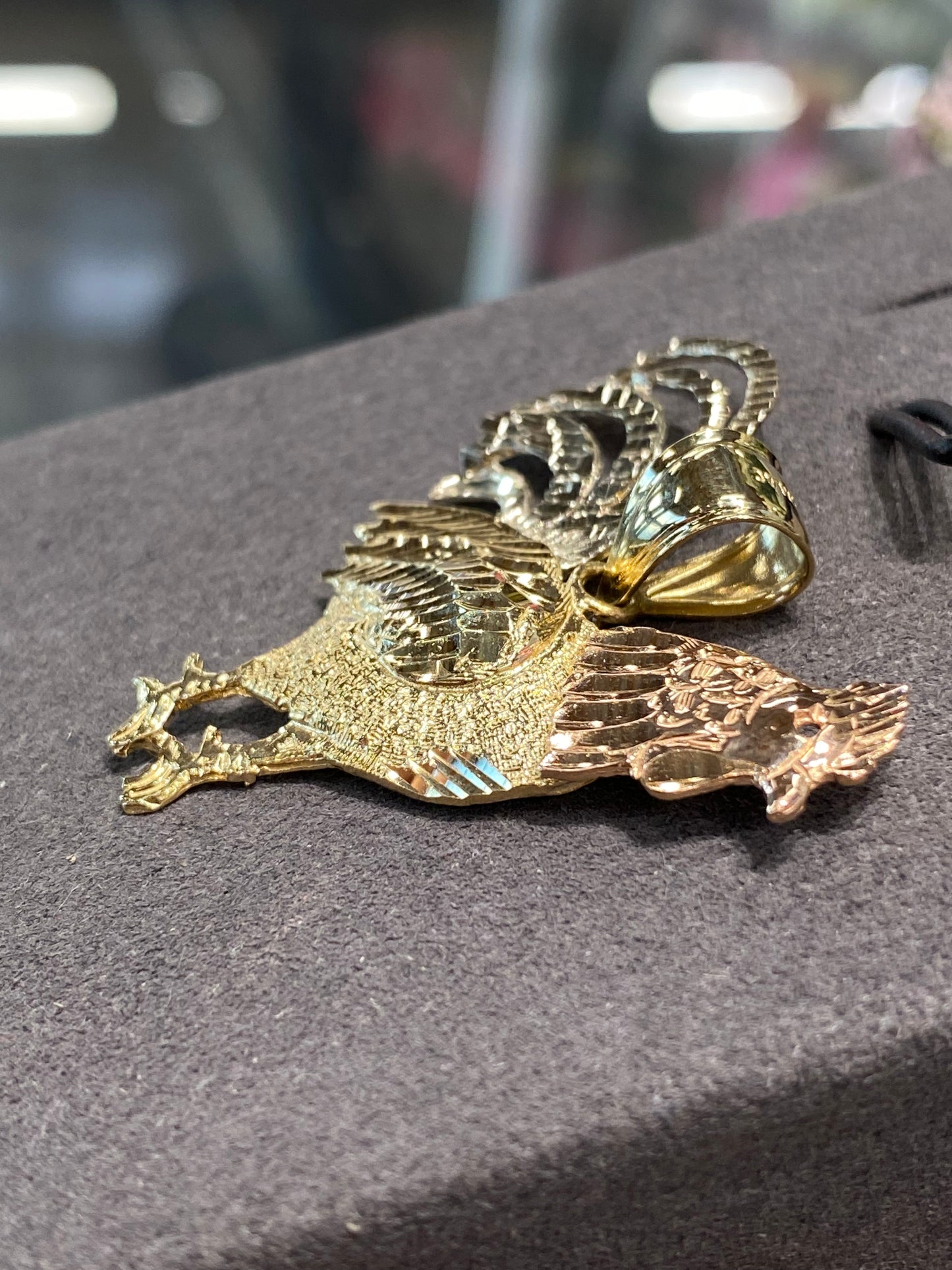 14k Tri Gold Rooster Pendant