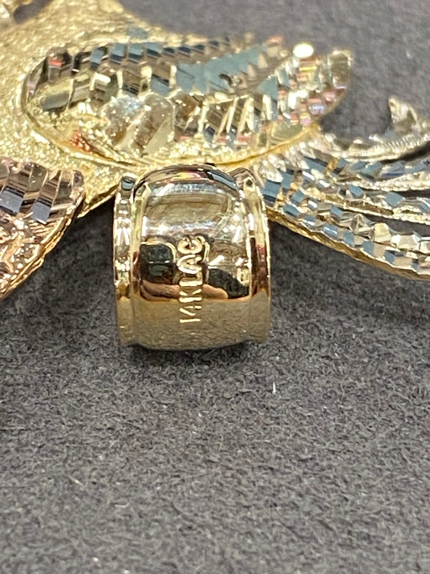 14k Tri Gold Rooster Pendant