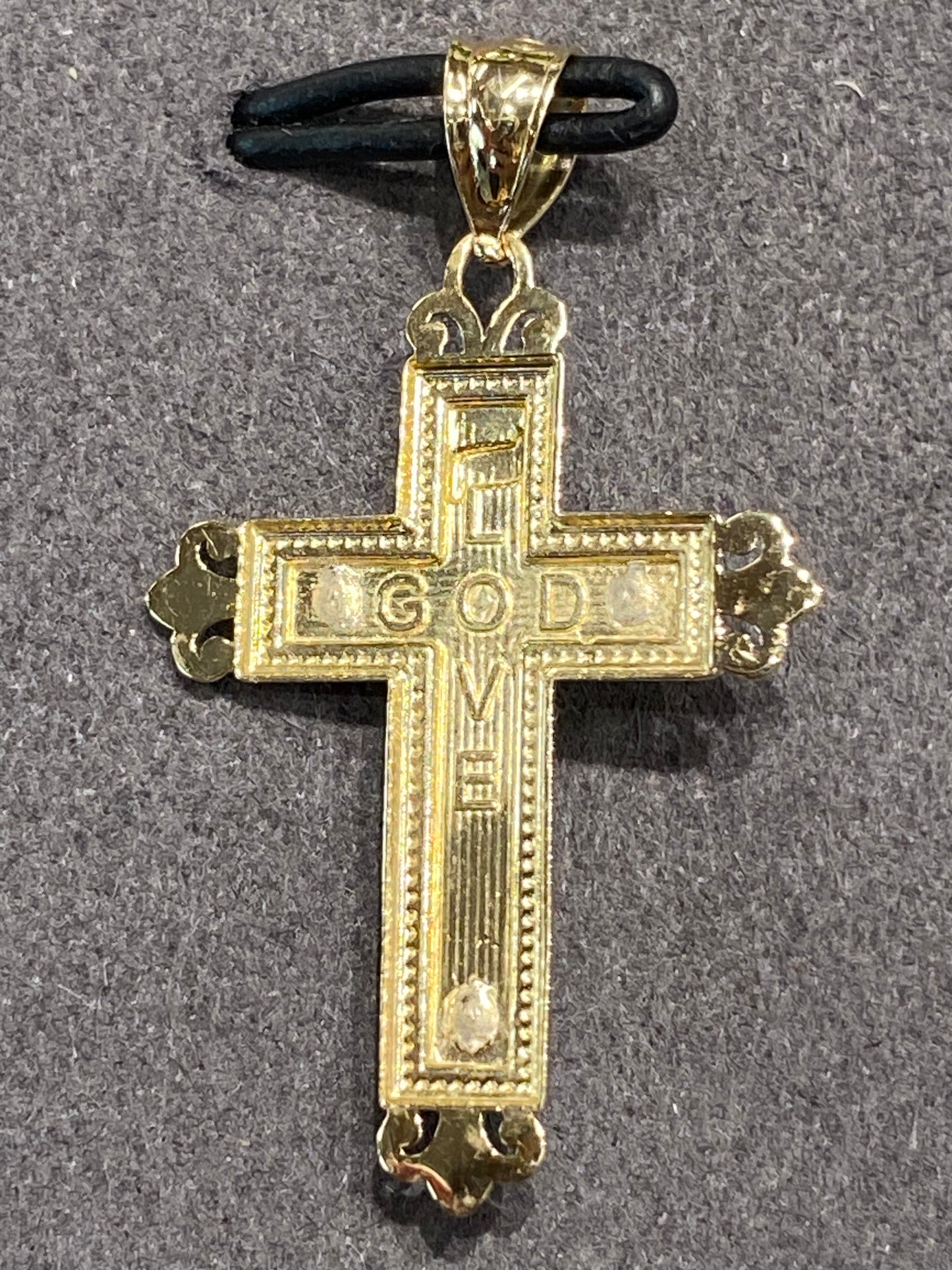 14k Two Tone Cross Pendant