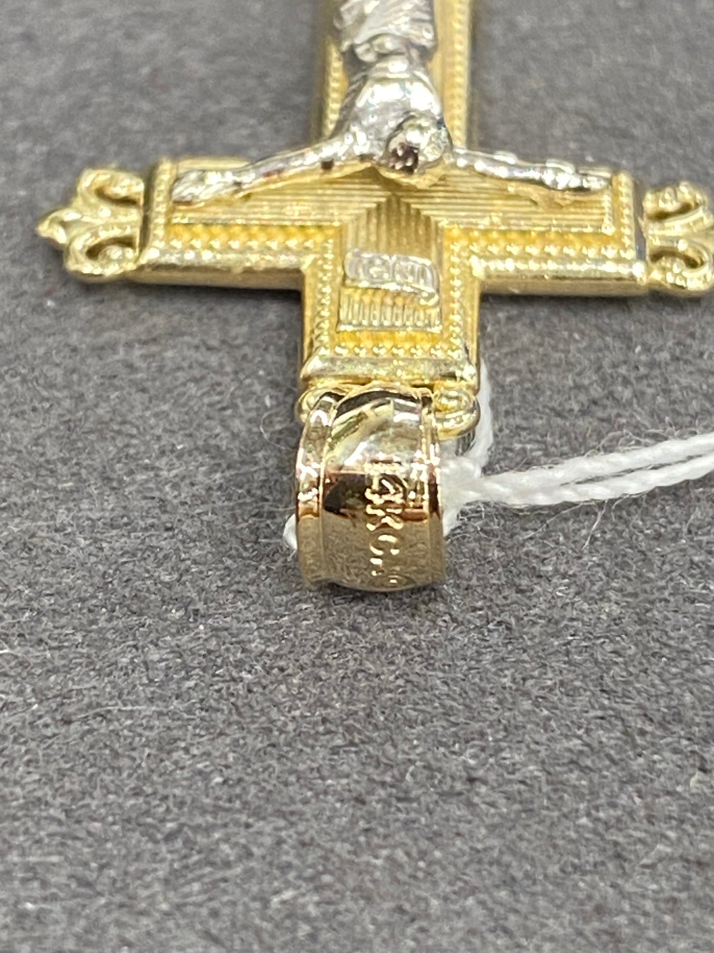 14k Two Tone Cross Pendant