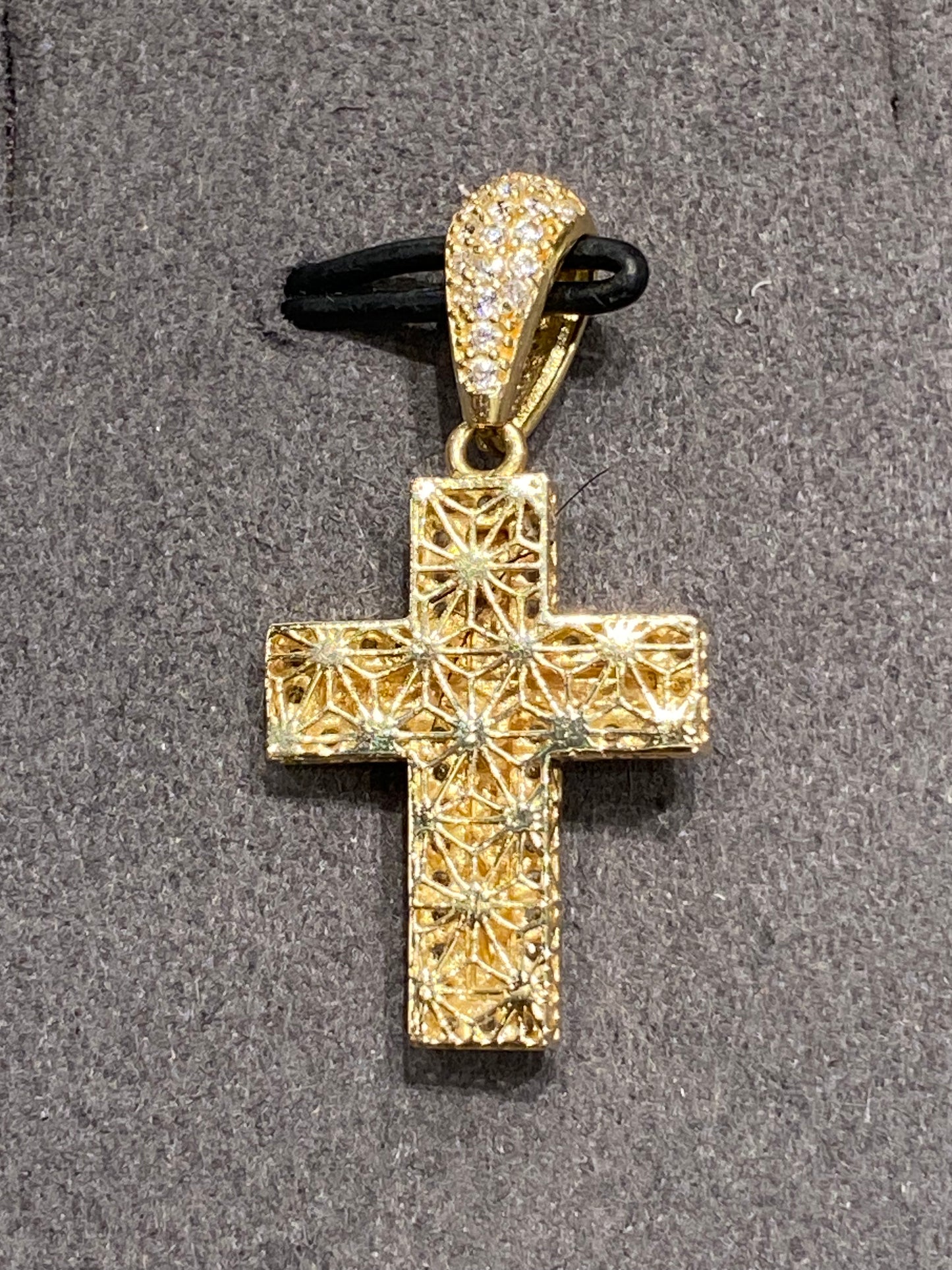 14k Two Tone Cross Pendant