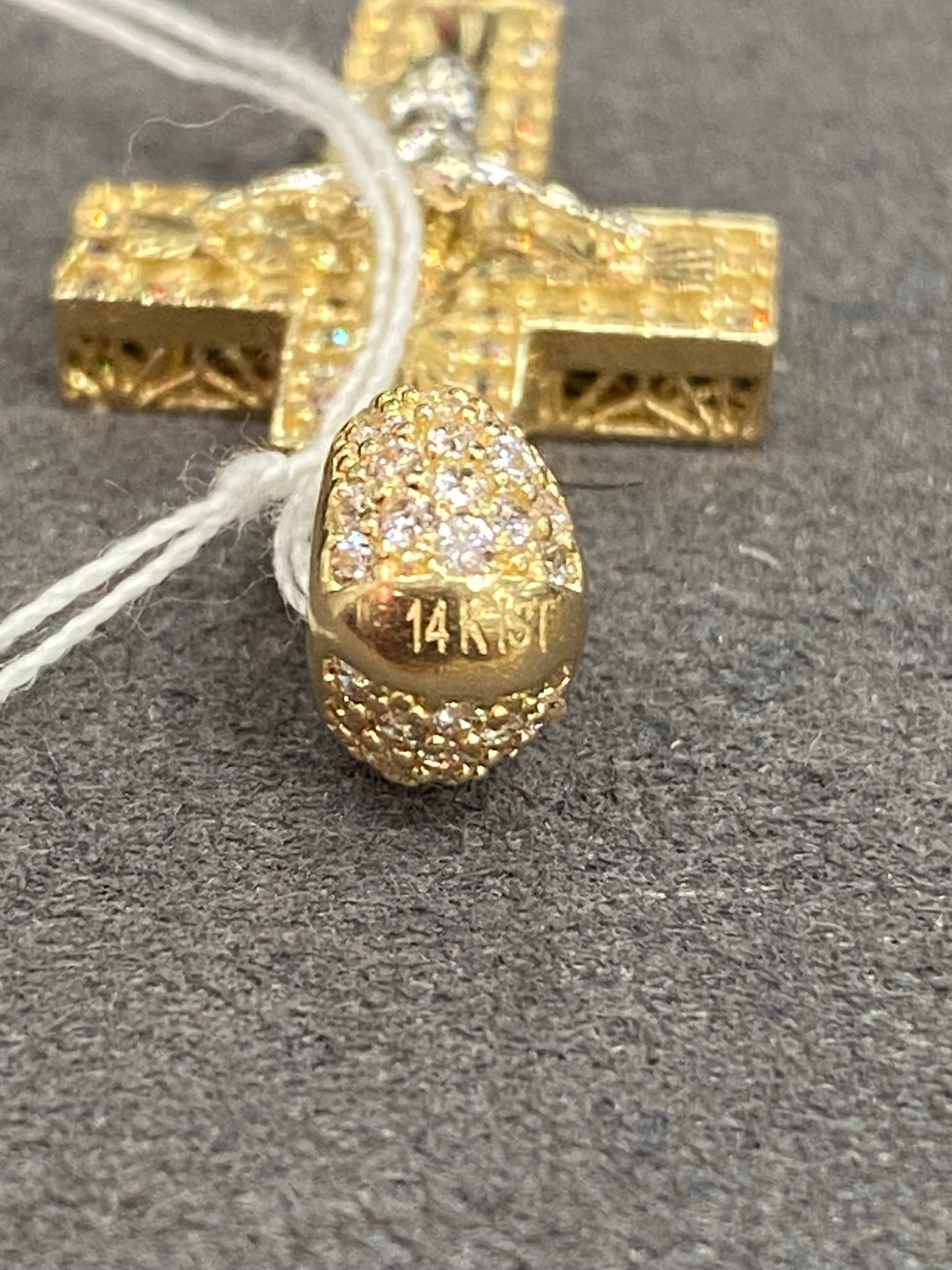 14k Two Tone Cross Pendant