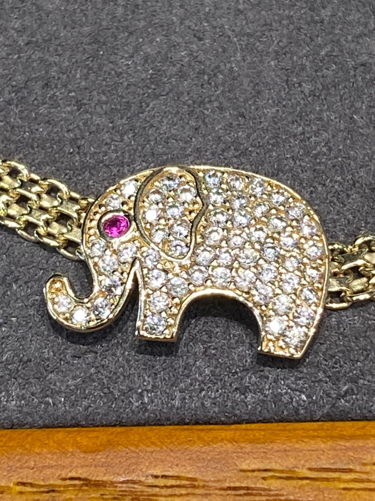 14k Yellow Gold Elephant Bracelet