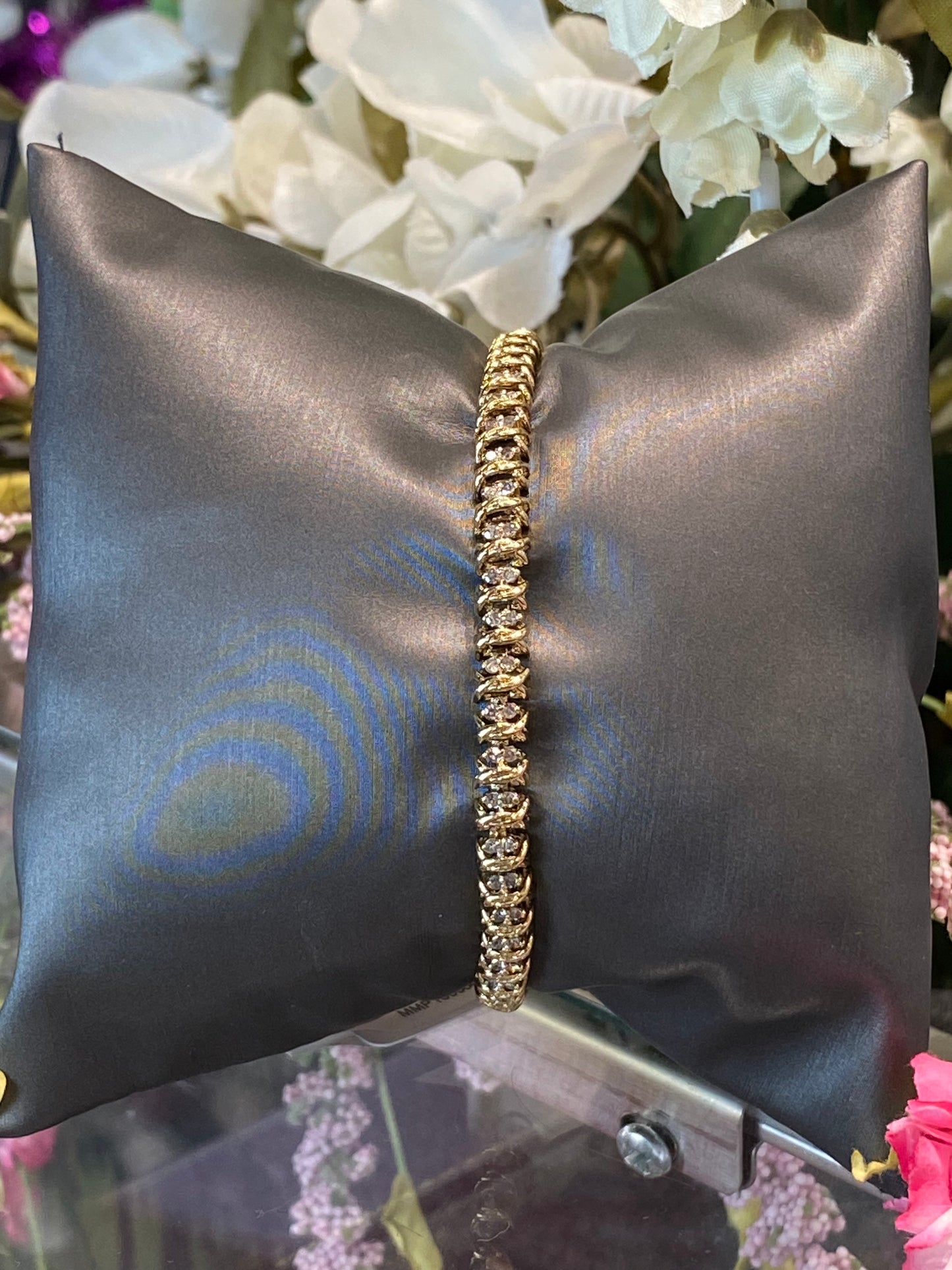 10k Yellow Gold Diamond Tennis Bracelet