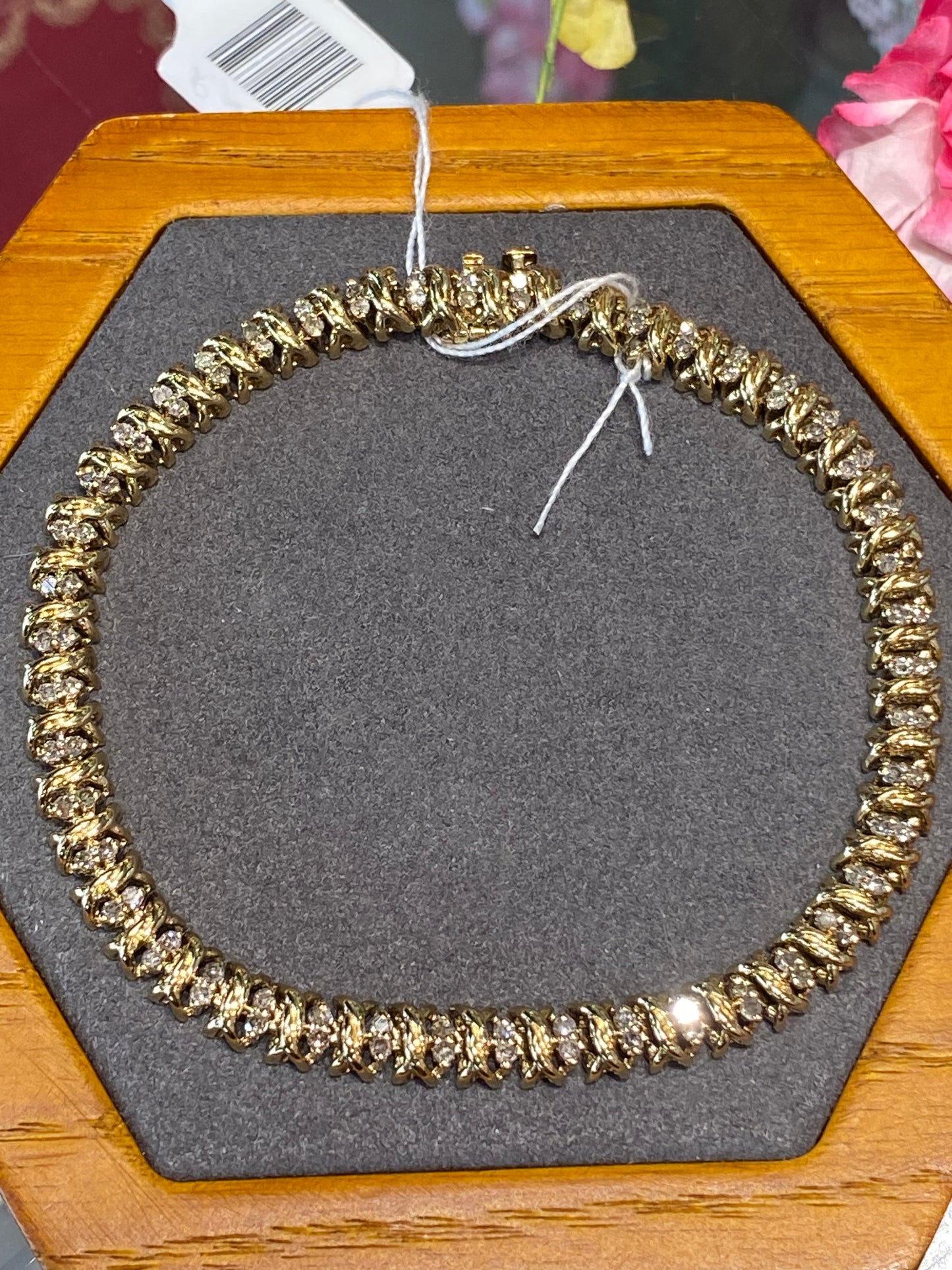 10k Yellow Gold Diamond Tennis Bracelet