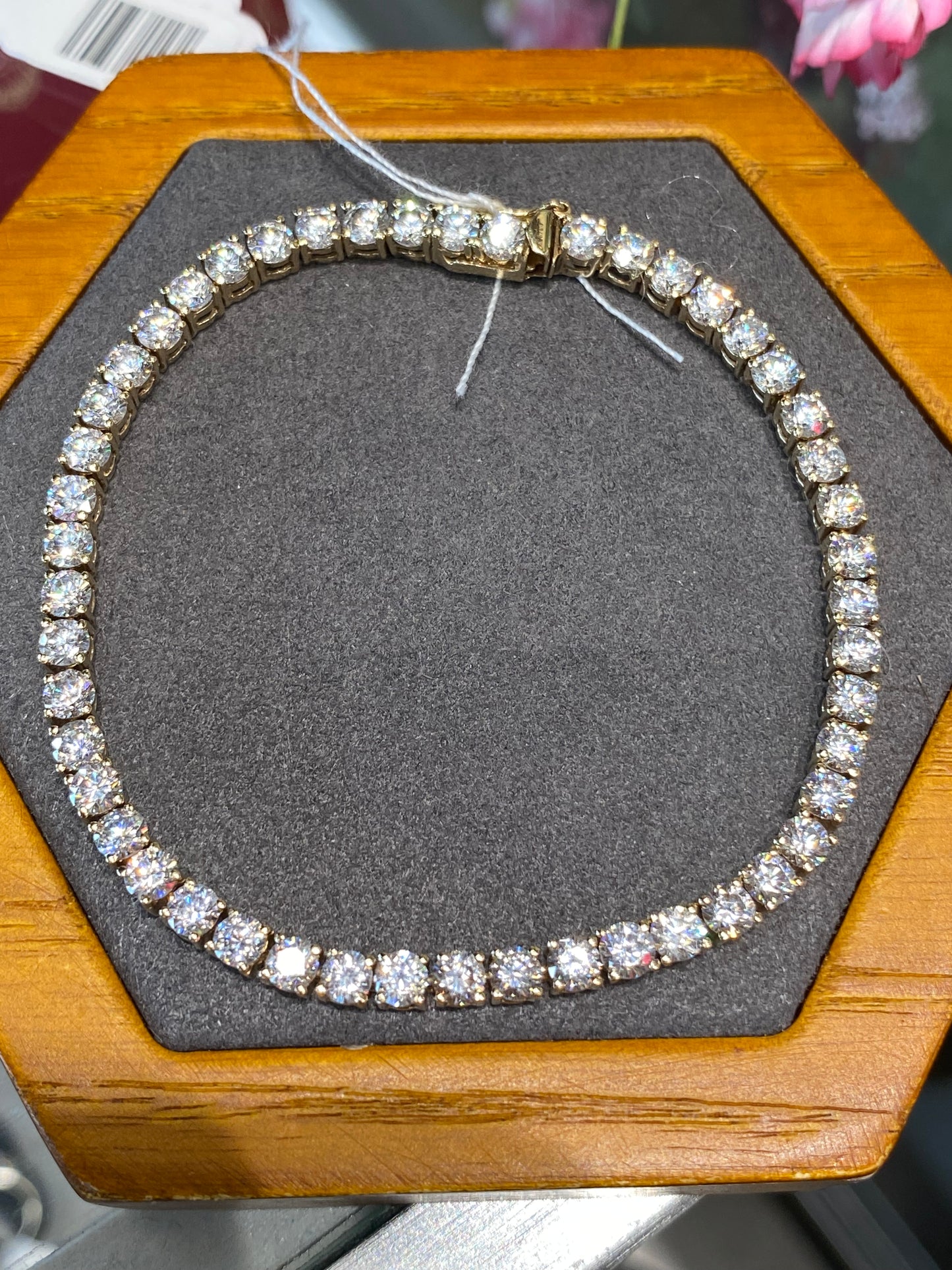 14k Yellow Gold Cubic Zirconia Tennis Bracelet