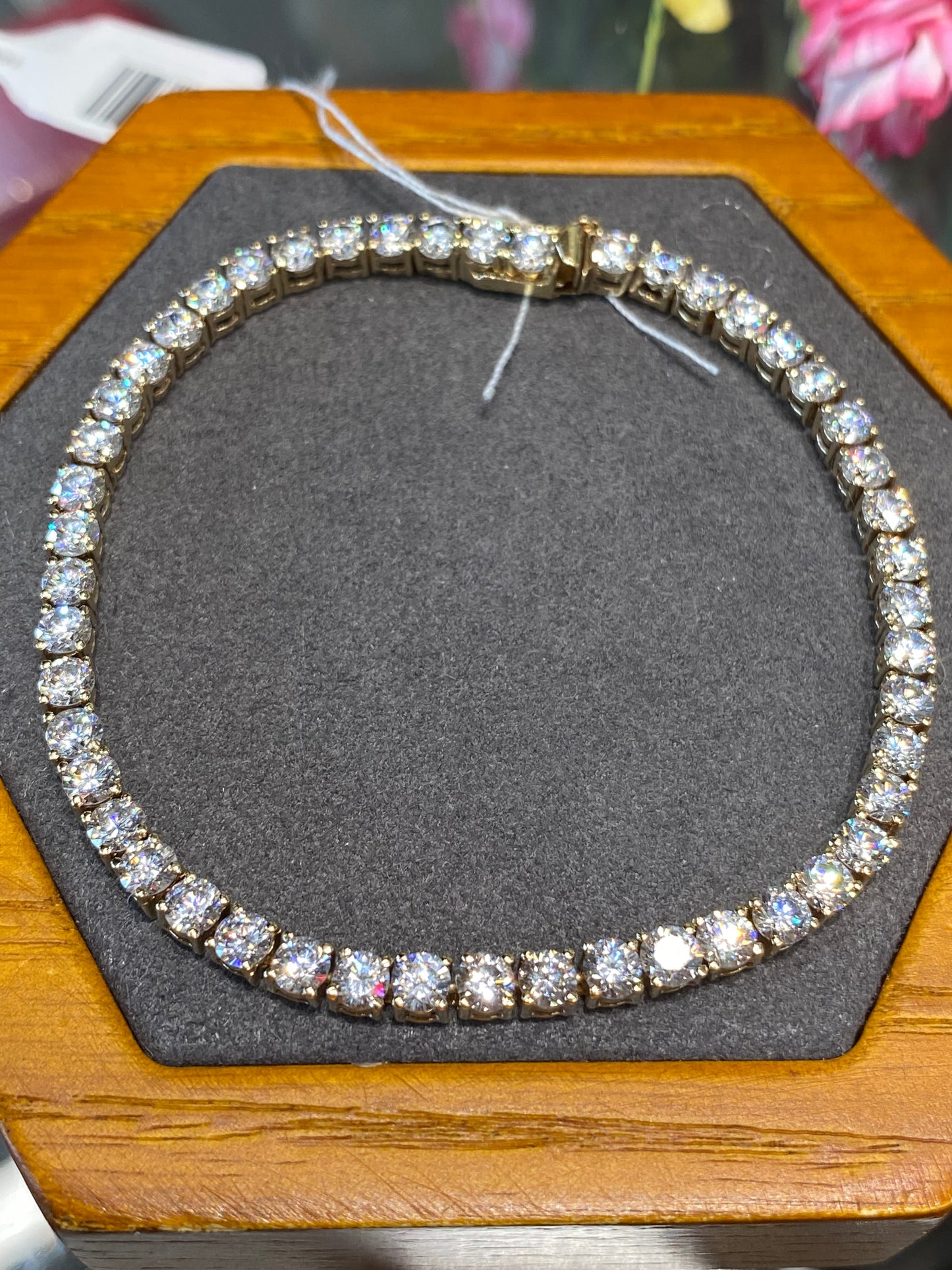 14k Yellow Gold Cubic Zirconia Tennis Bracelet