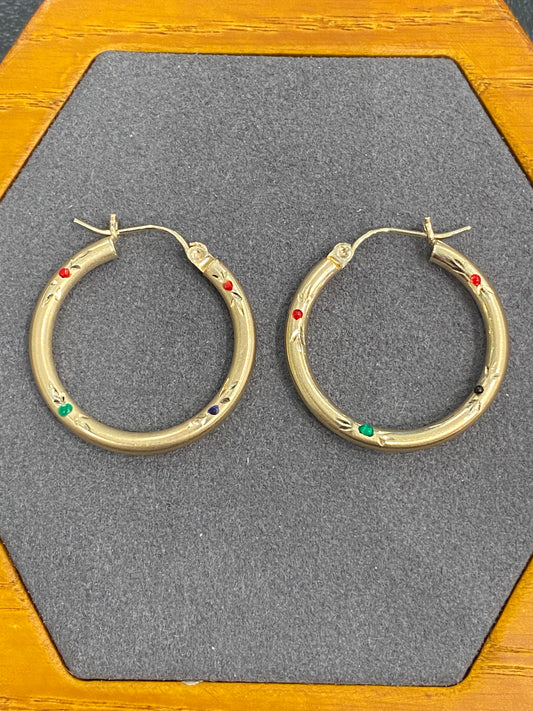 14k Yellow Gold Hoop Earrings