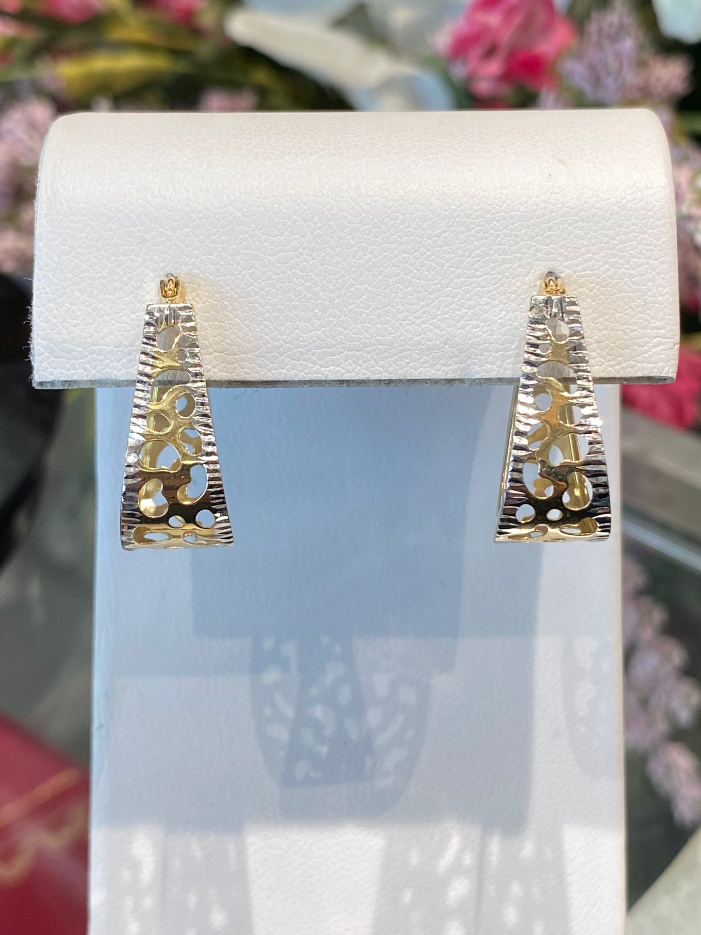 14k Two Tone Hoop Earrings