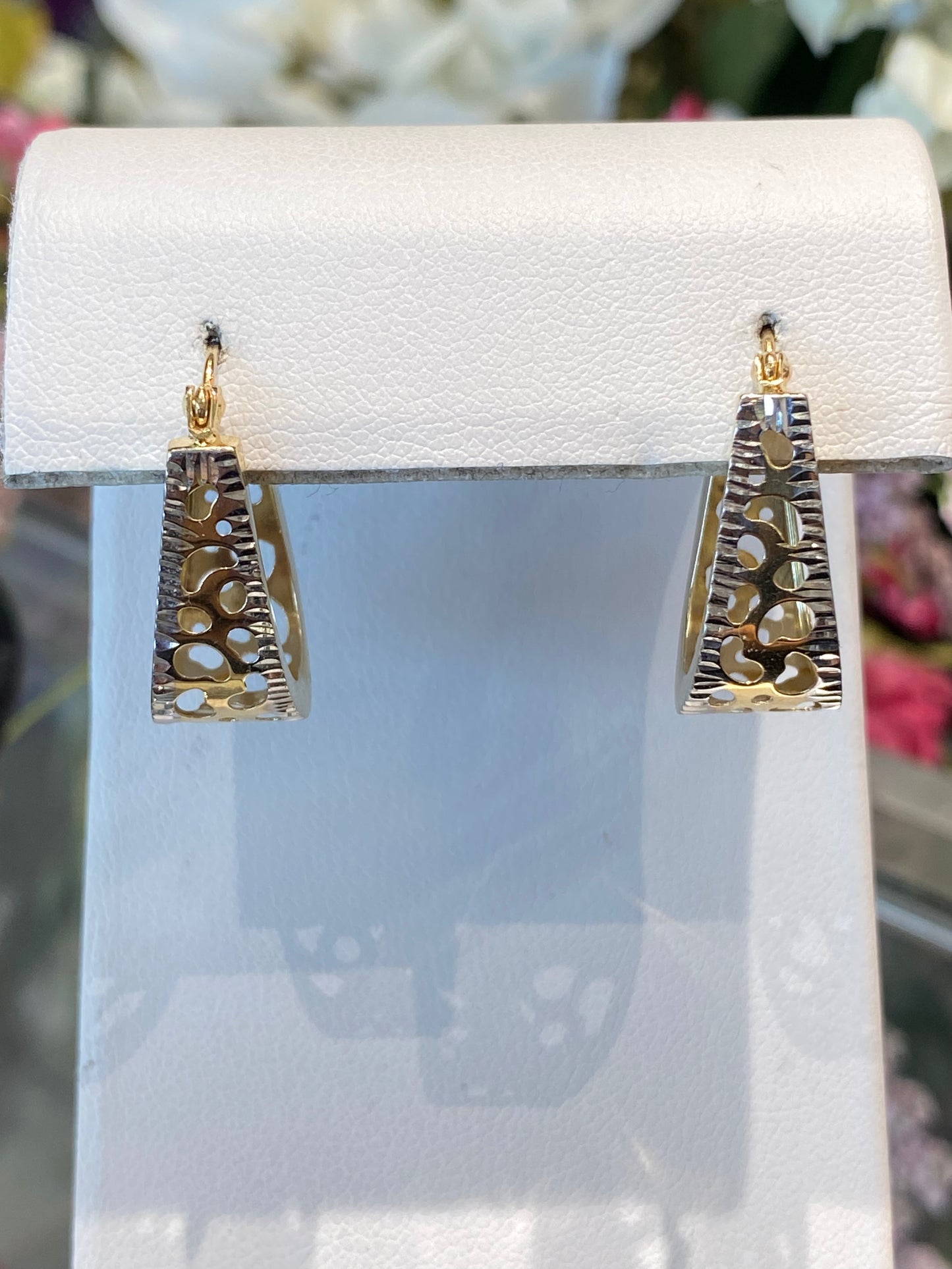 14k Two Tone Hoop Earrings