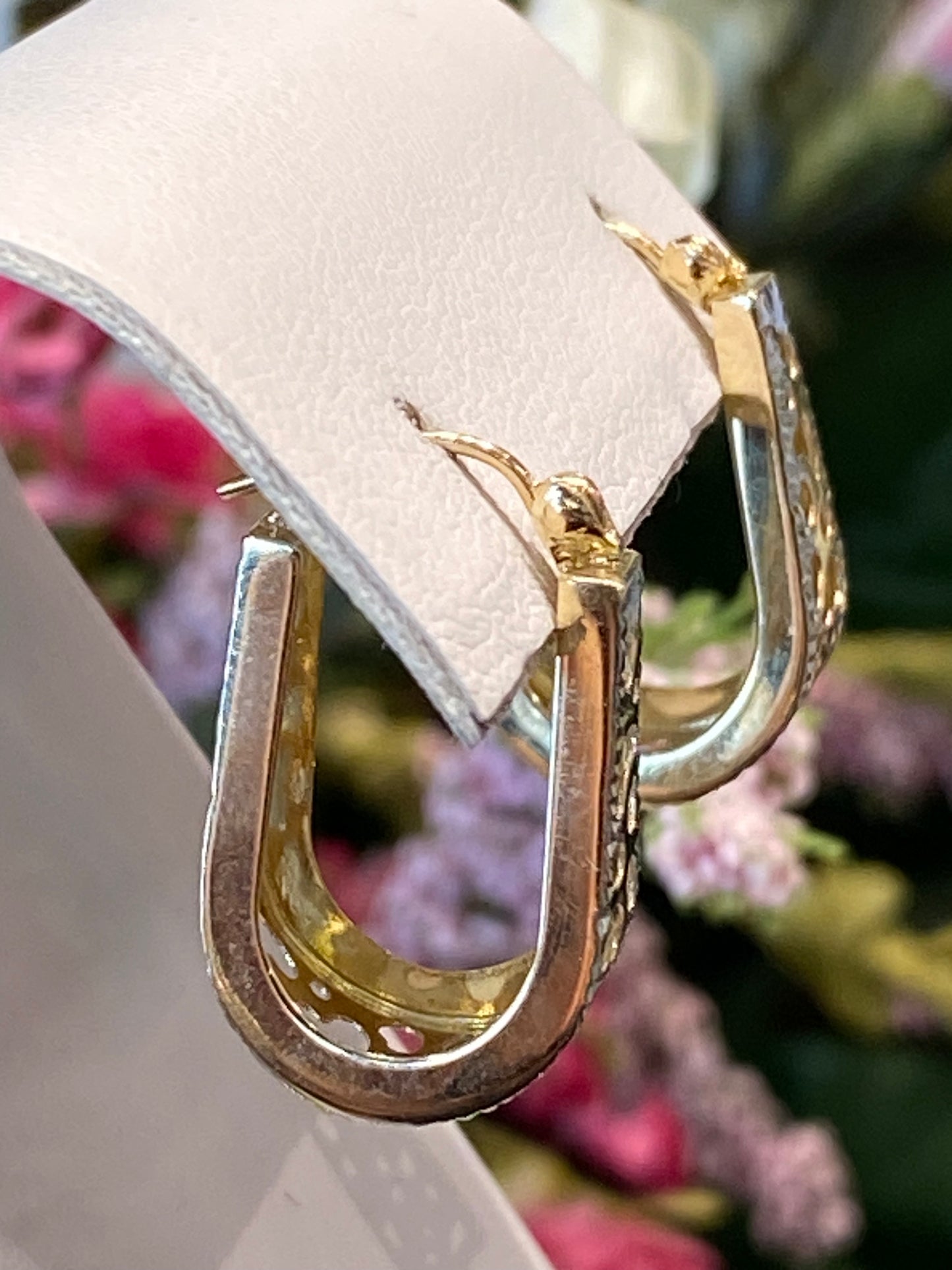 14k Two Tone Hoop Earrings