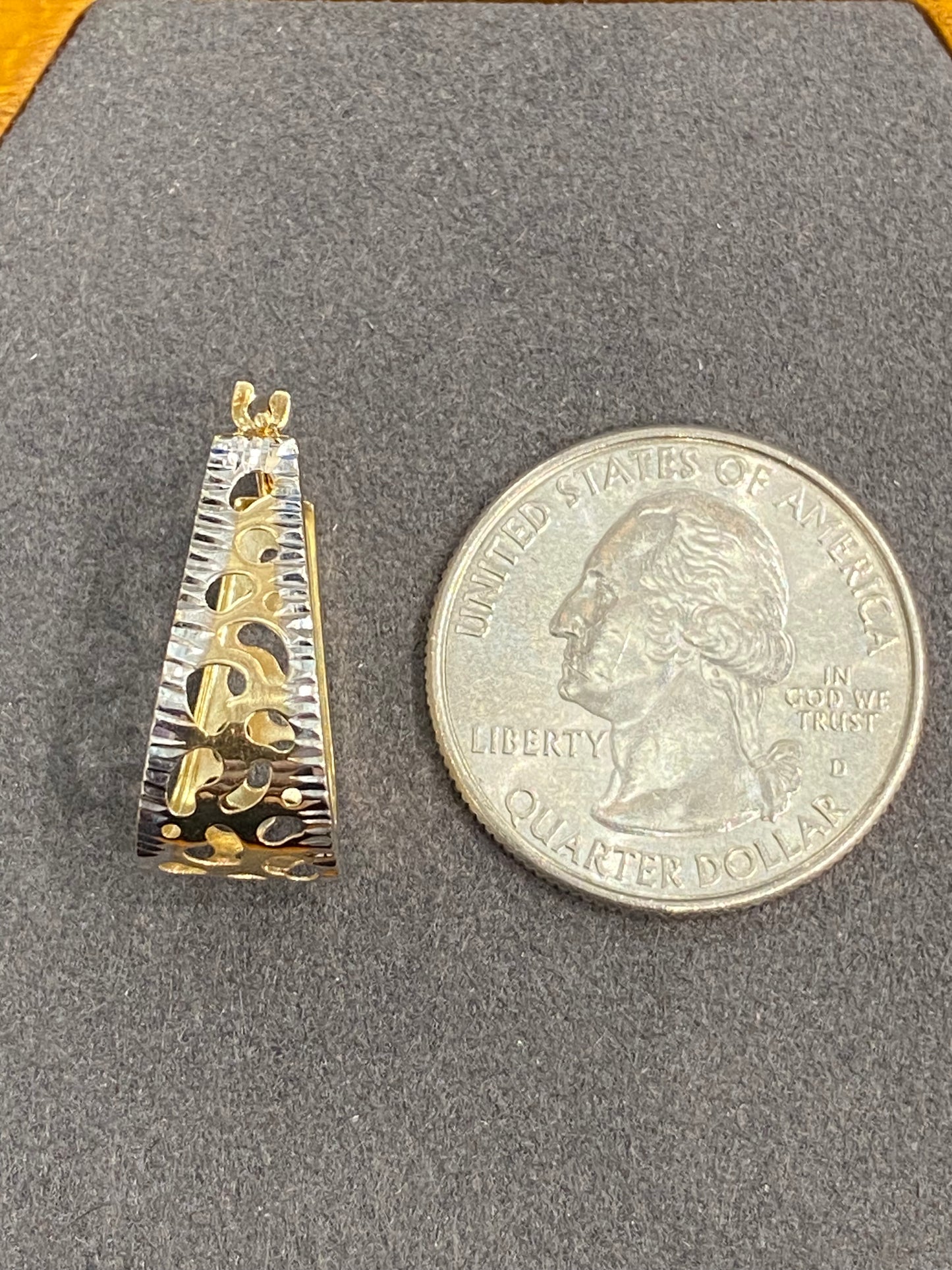 14k Two Tone Hoop Earrings