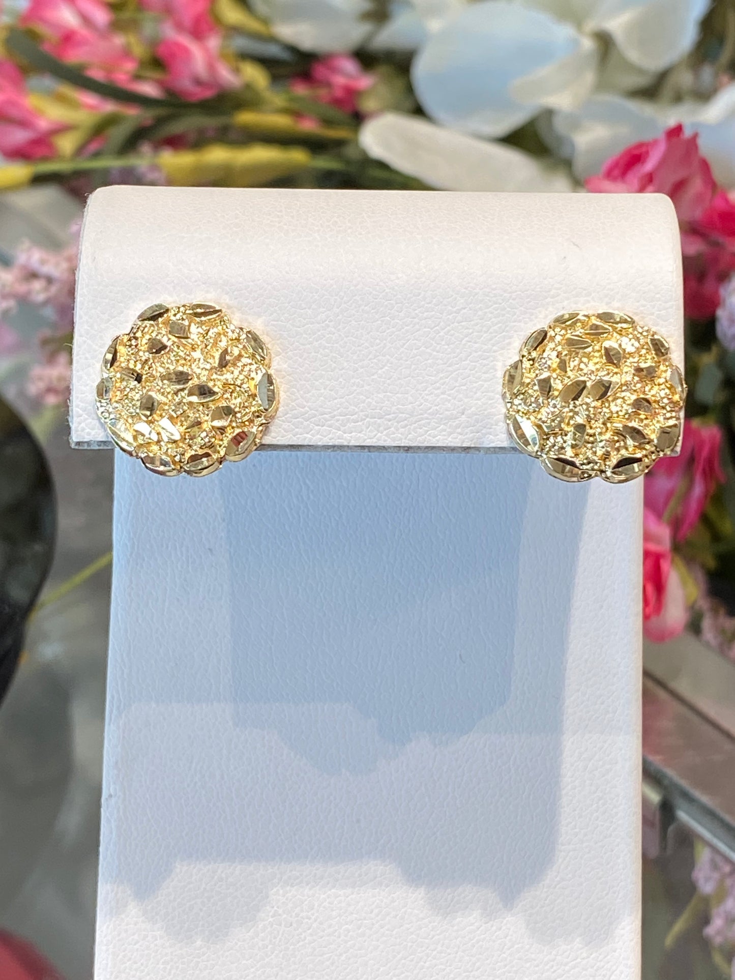 10k Yellow Gold Nugget Earrings