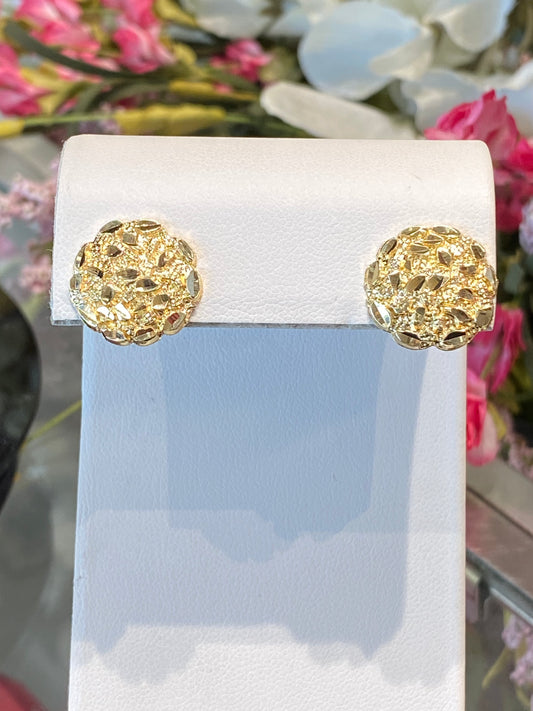 10k Yellow Gold Nugget Earrings