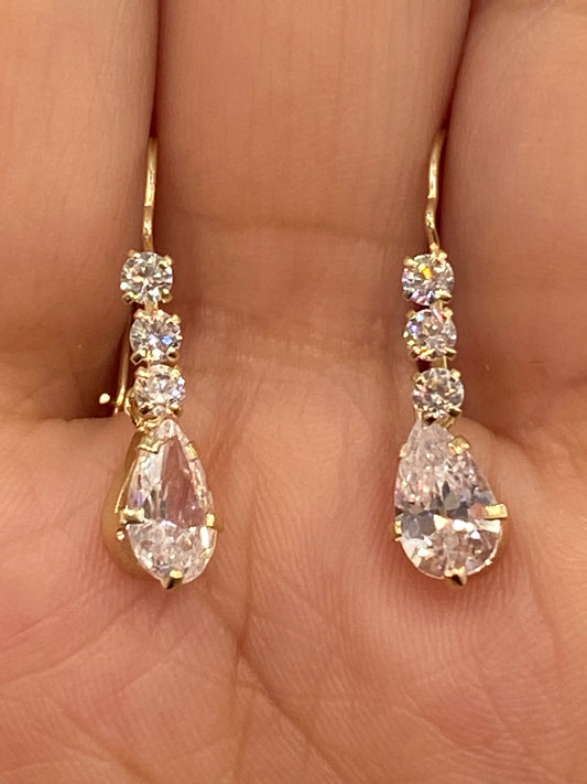 10k Yellow Gold Cubic Zirconia Earrings