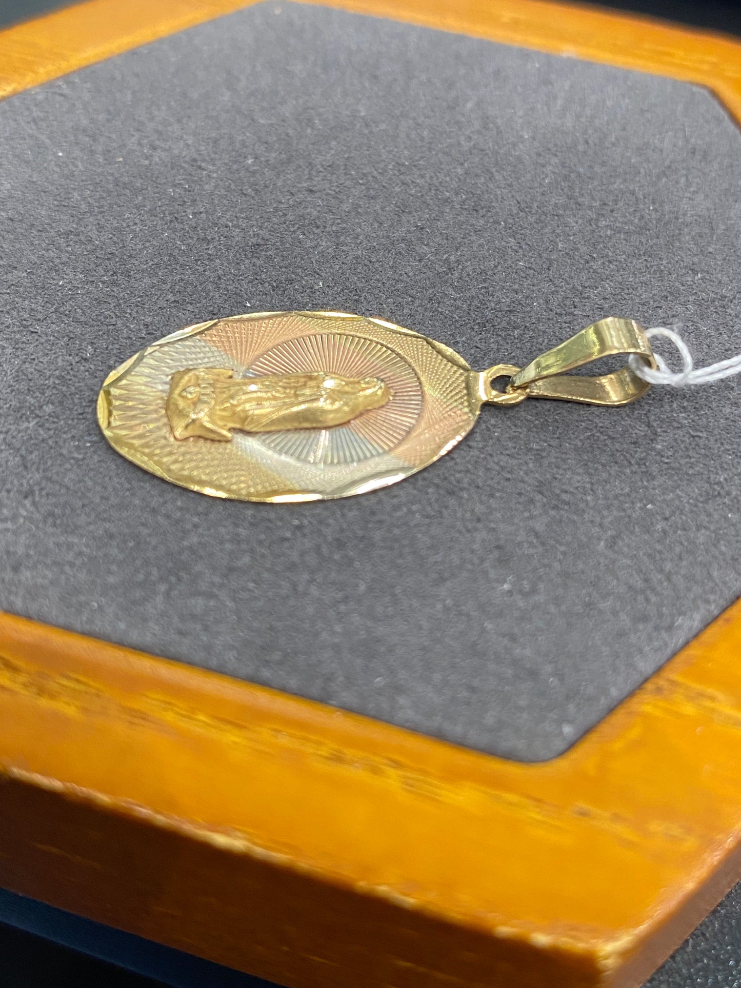10k Tri Gold Religious Pendant