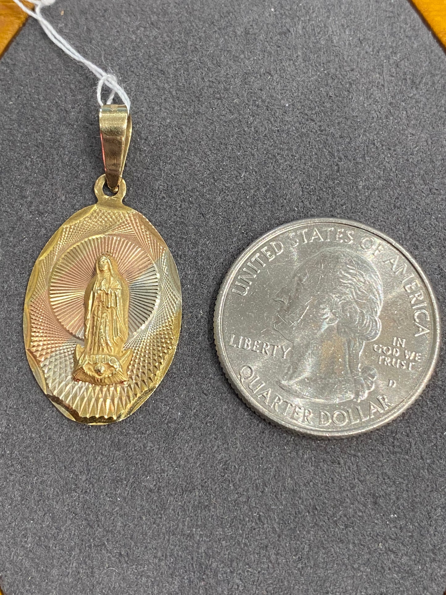 10k Tri Gold Religious Pendant