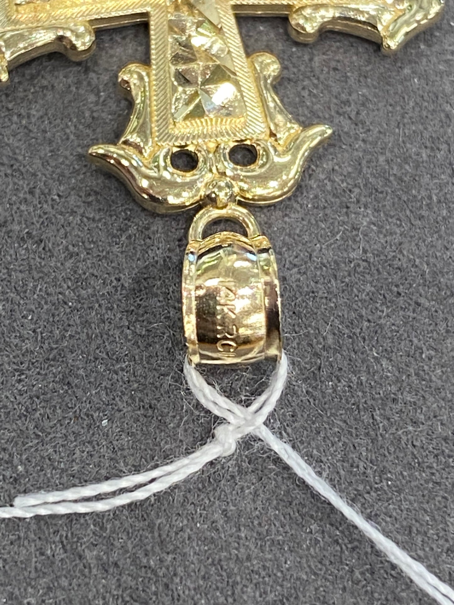 14k Two Tone Cross Pendant