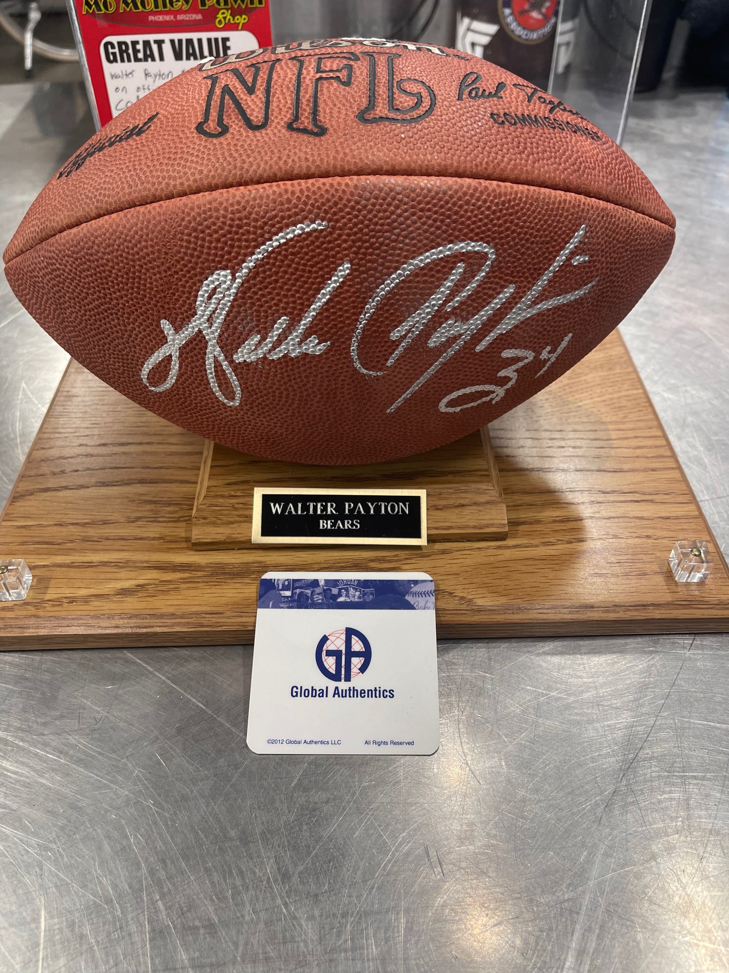 Walter Payton signed football “149037”