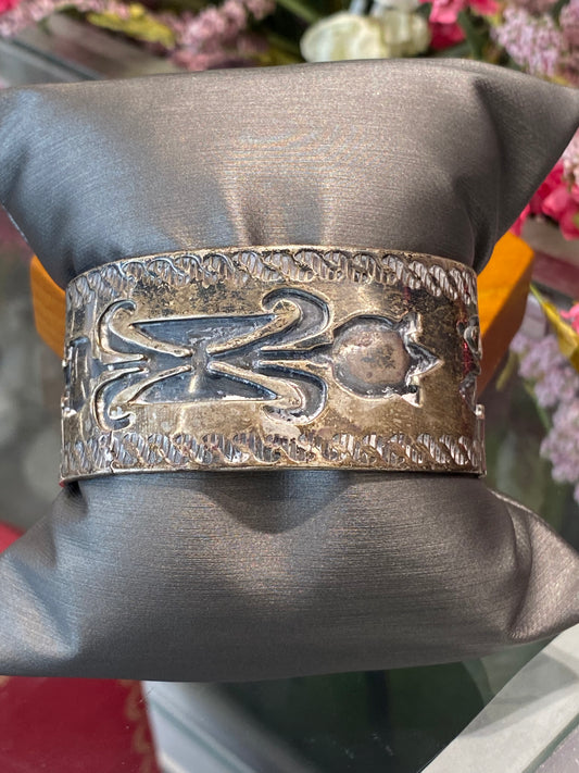 Silver Cuff Bracelet With Design