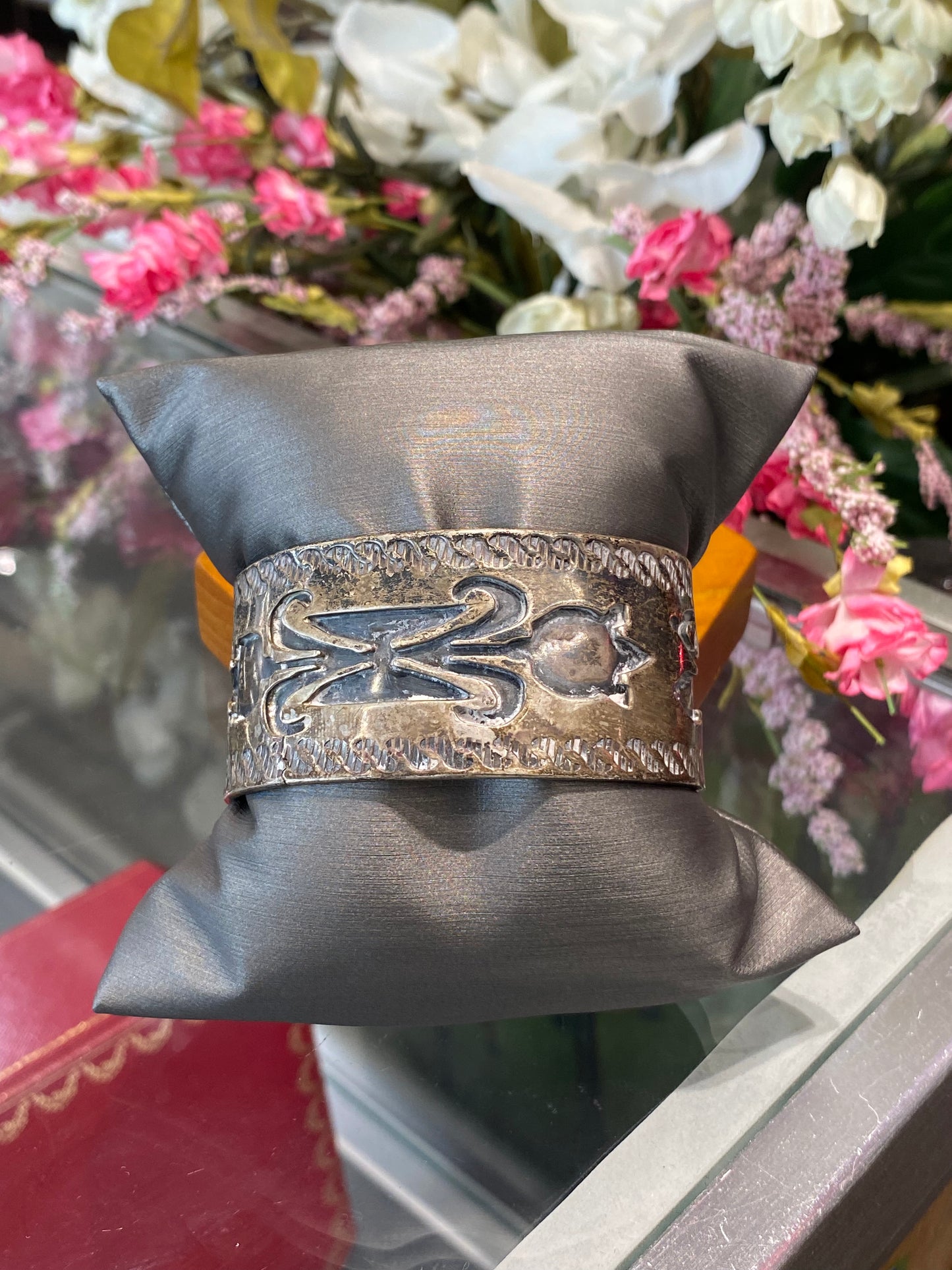 Silver Cuff Bracelet With Design