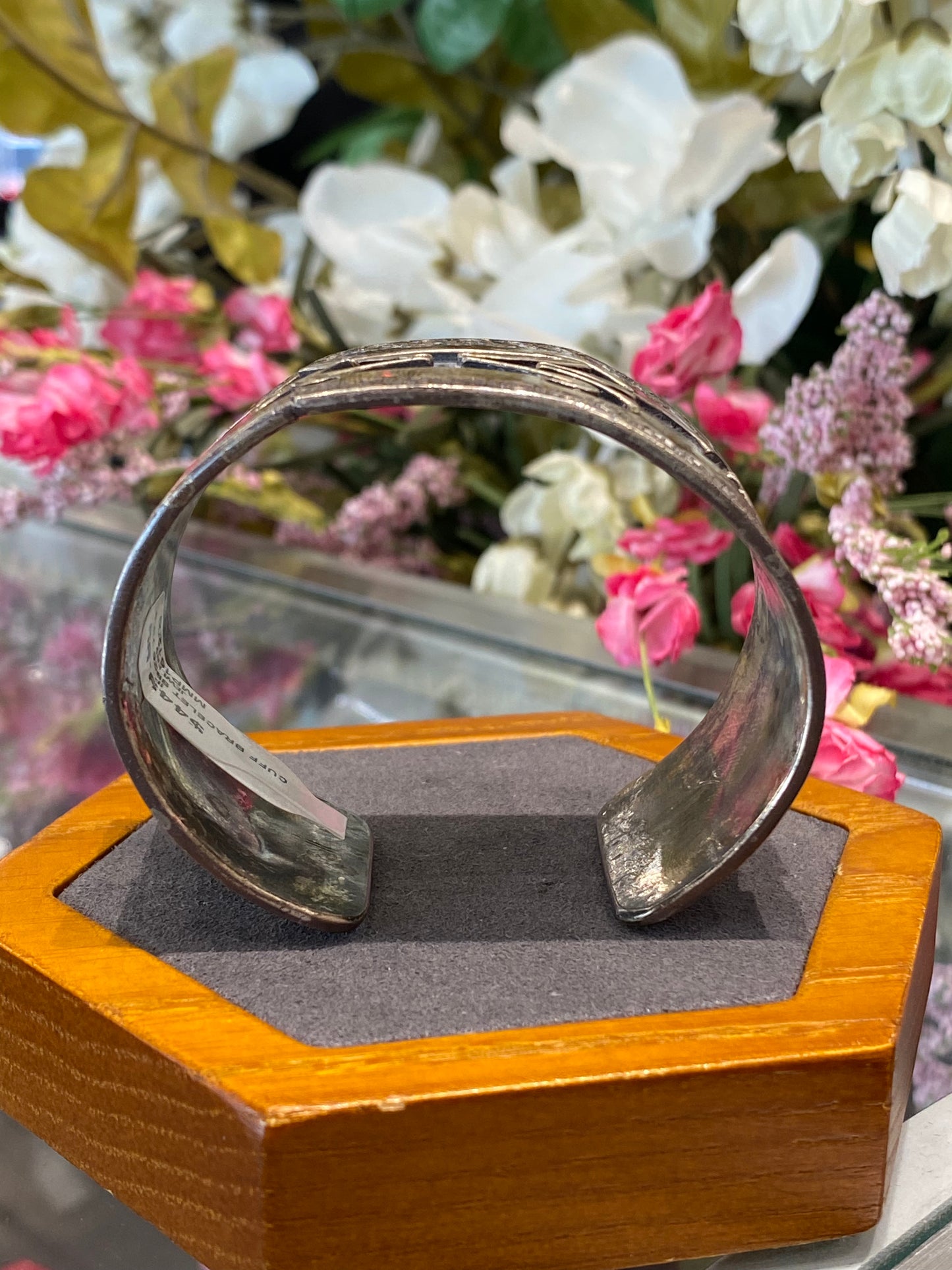 Silver Cuff Bracelet With Design