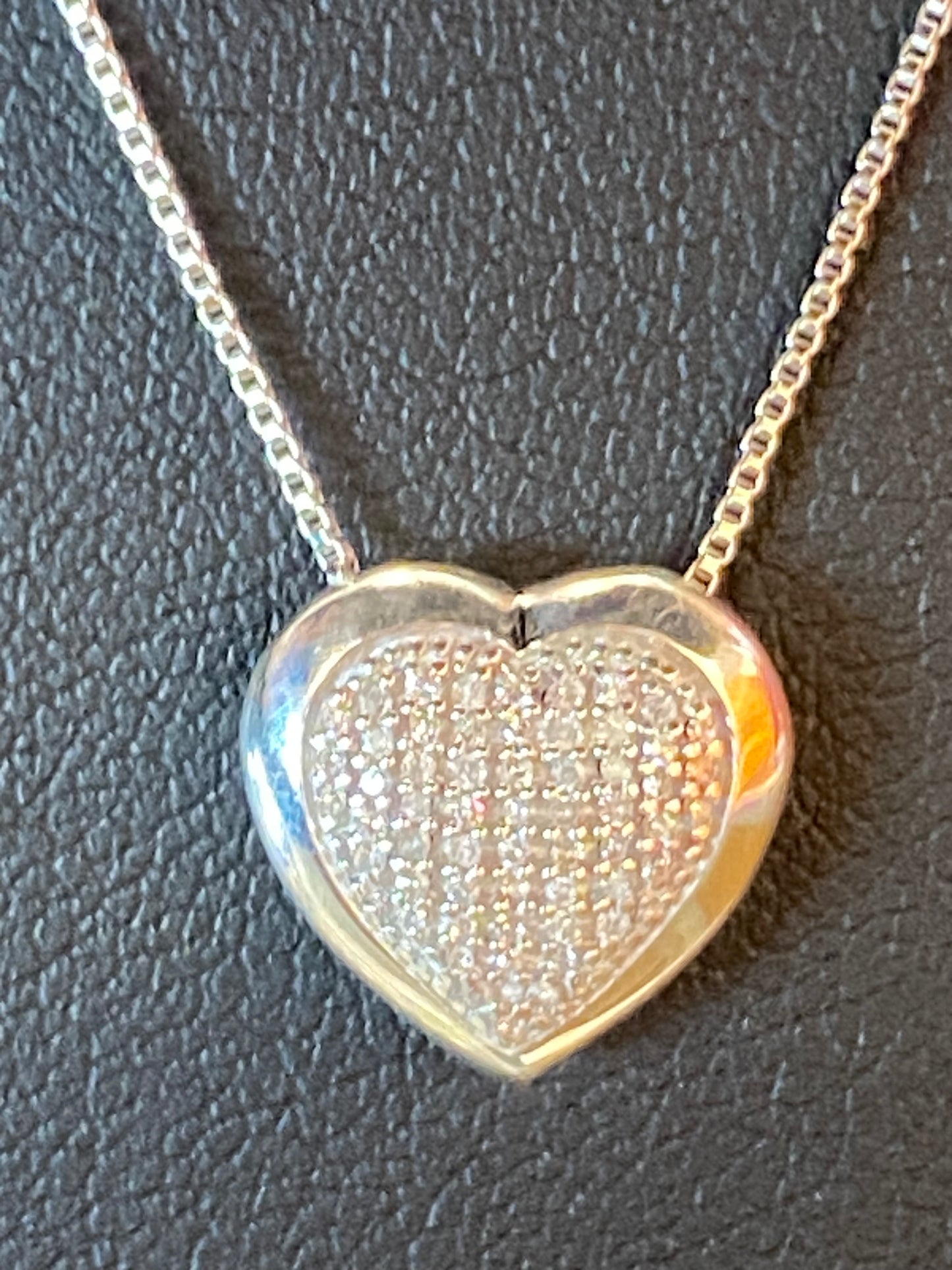 Silver Heart Diamond Chain