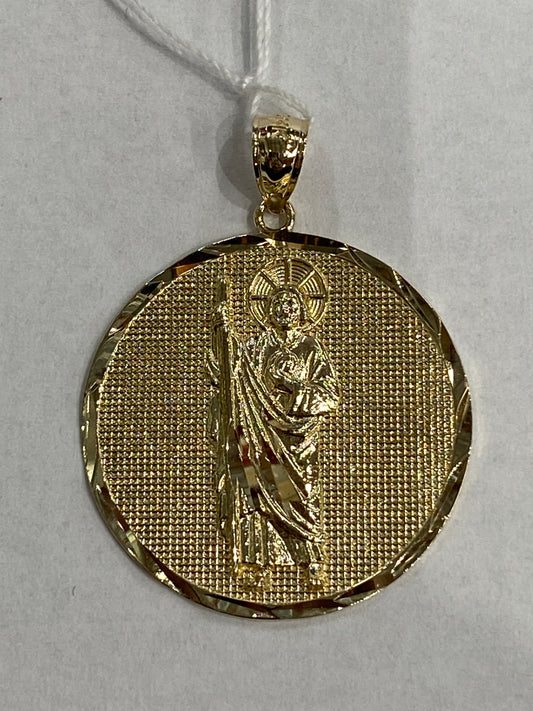 14k Yellow Gold St Jude Pendant