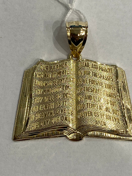10k Yellow Gold Bible Pendant