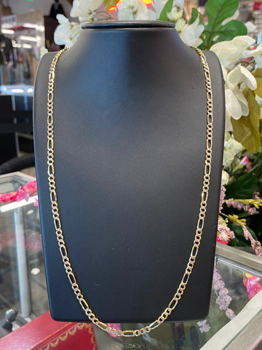 14k Two Tone Fígaro Chain