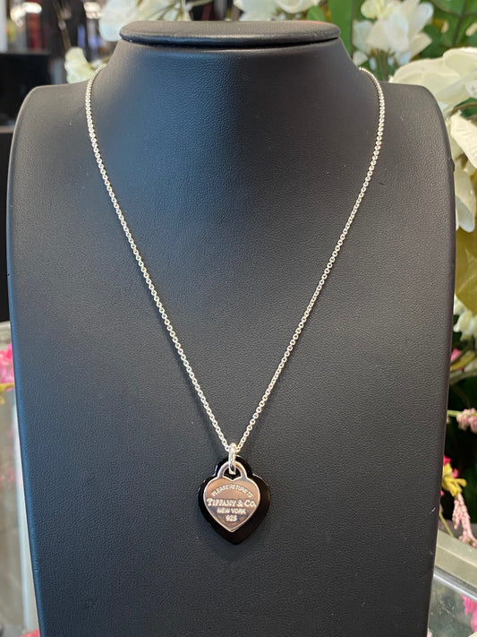 Silver Tiffany & Co Onyx Chain